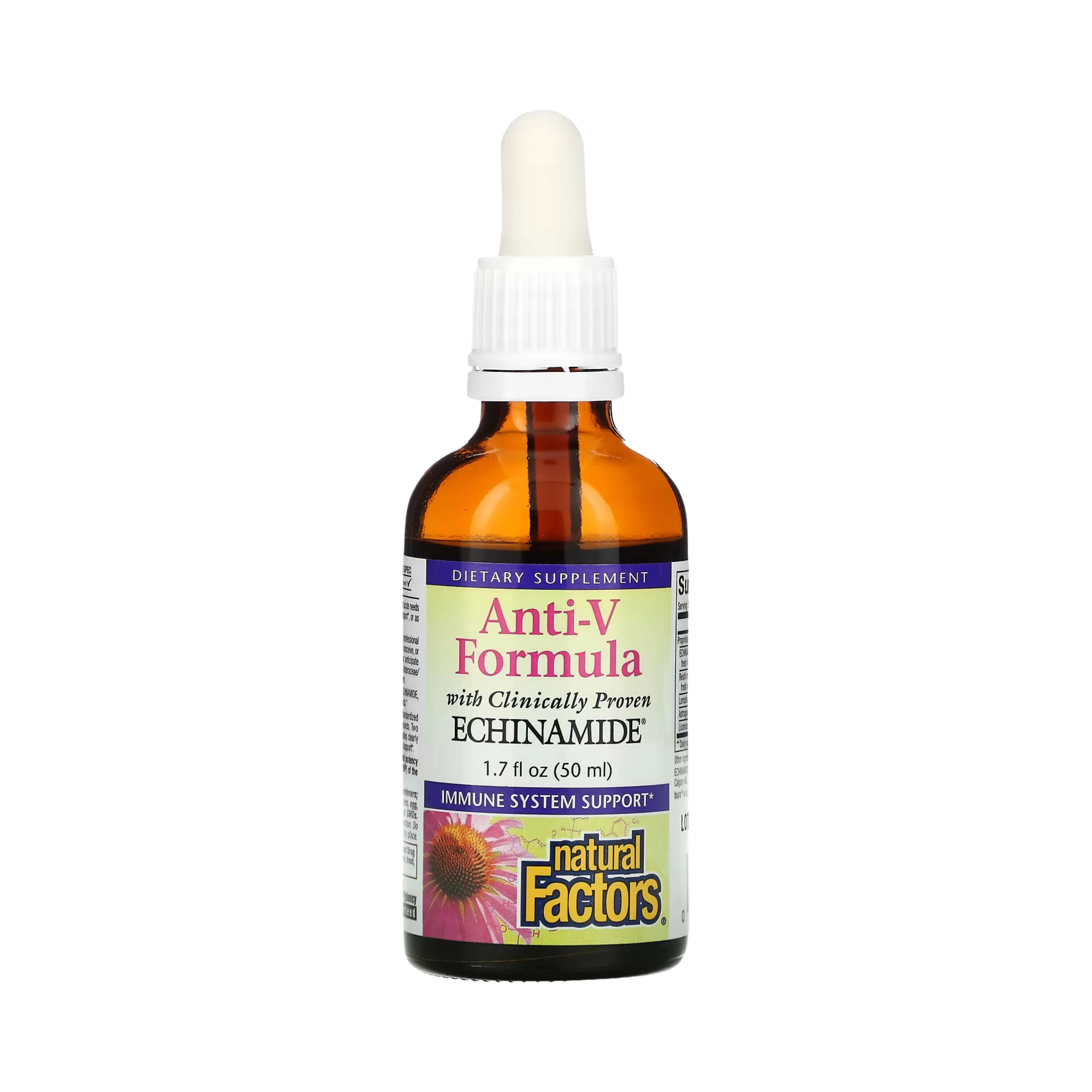 Natural Factors, Anti-V Formula, with Clinically Proven Echinamide, 1.7 Fl Oz