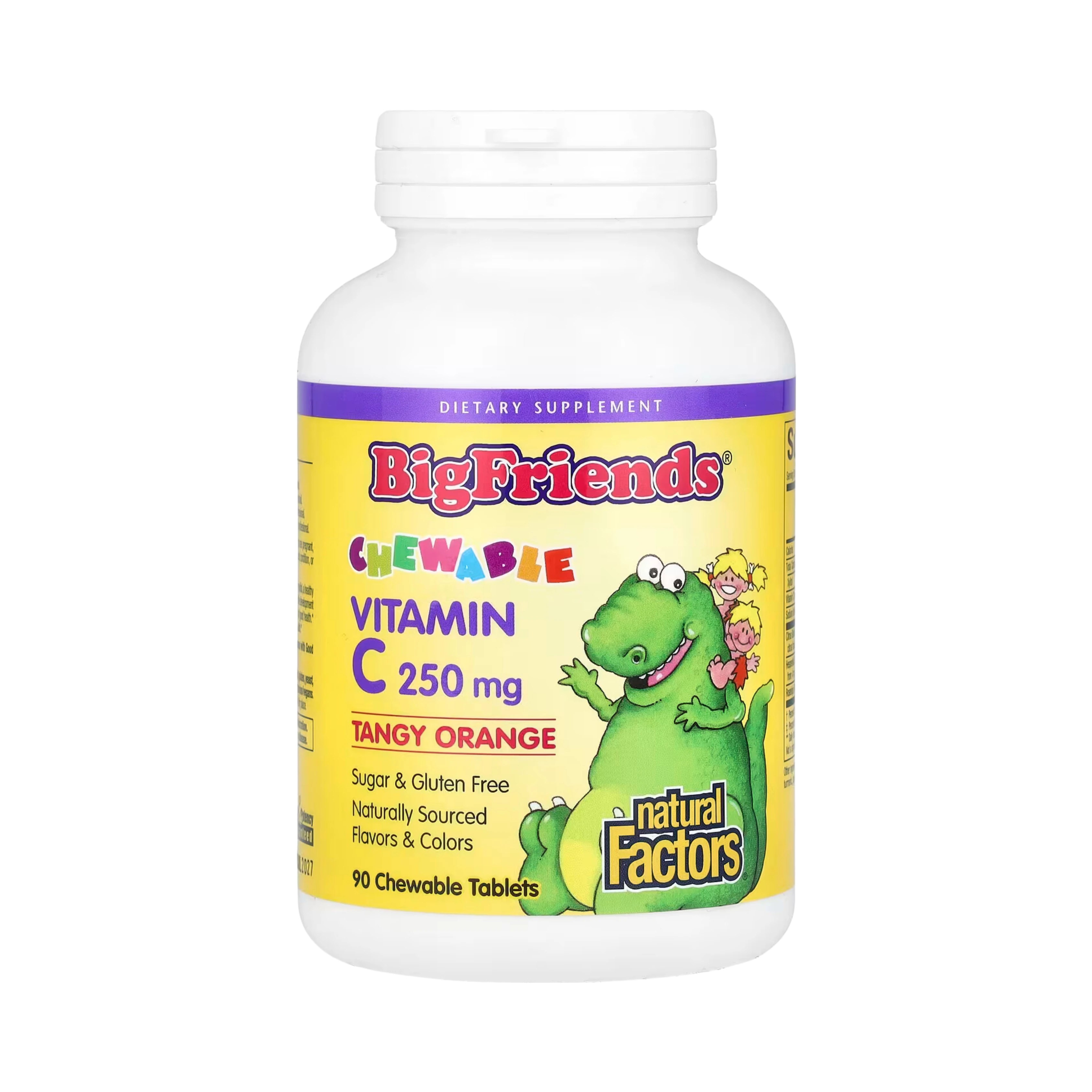 Natural Factors, Big Friends, Chewable Vitamin C, Tangy Orange, 250 Mg, 90 Chewable Tablets