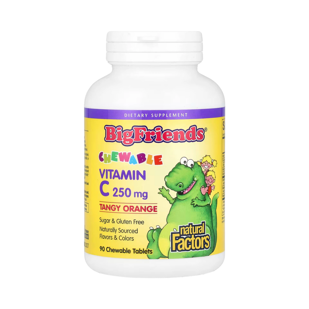 Natural Factors, Big Friends, Chewable Vitamin C, Tangy Orange, 250 Mg, 90 Chewable Tablets