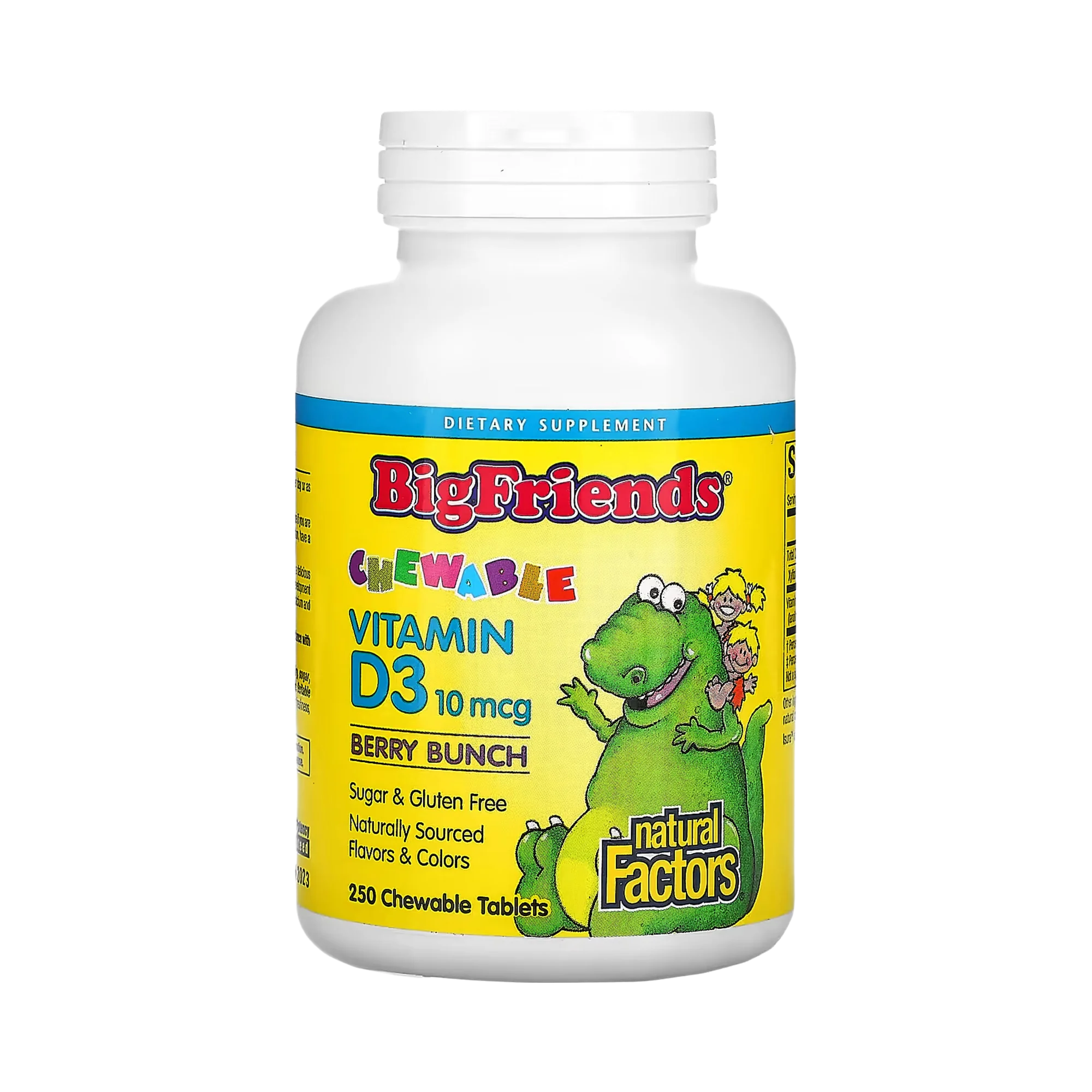 Natural Factors, Big Friends, Chewable Vitamin D3, Berry Bunch, 10 Mcg, 250 Chewable Tablets
