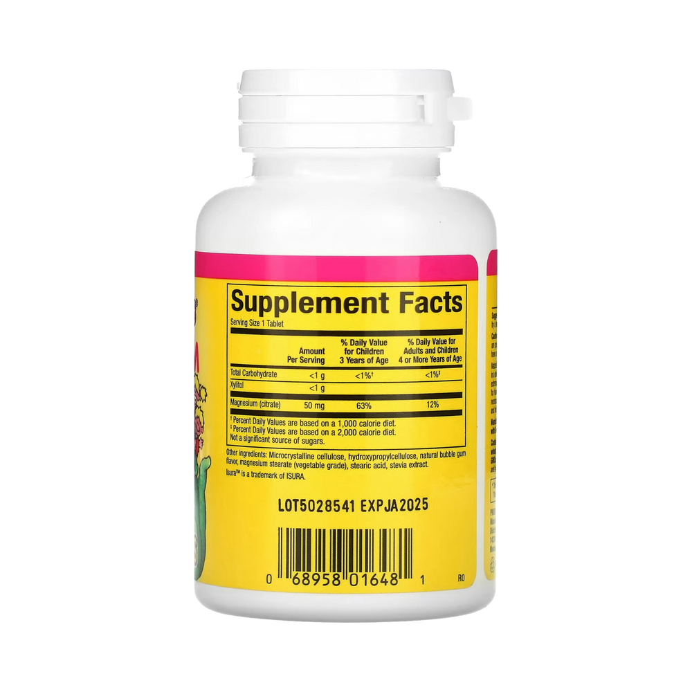 Natural Factors, Big Friends, Magnesium Citrate, Bubble Gum, 50 Mg, 60 Chewable Tablets
