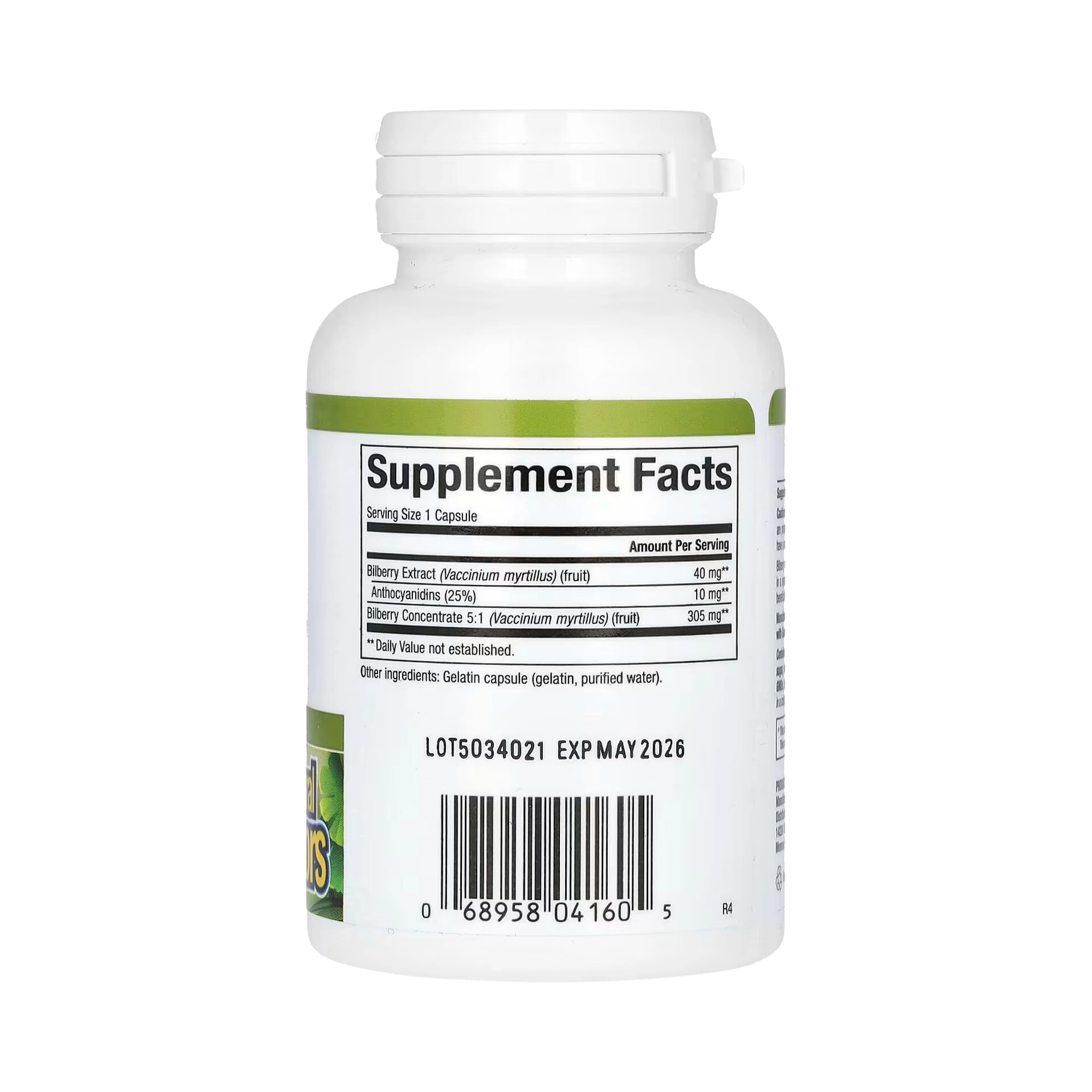 Natural Factors, Bilberry, 40 Mg, 60 Capsules