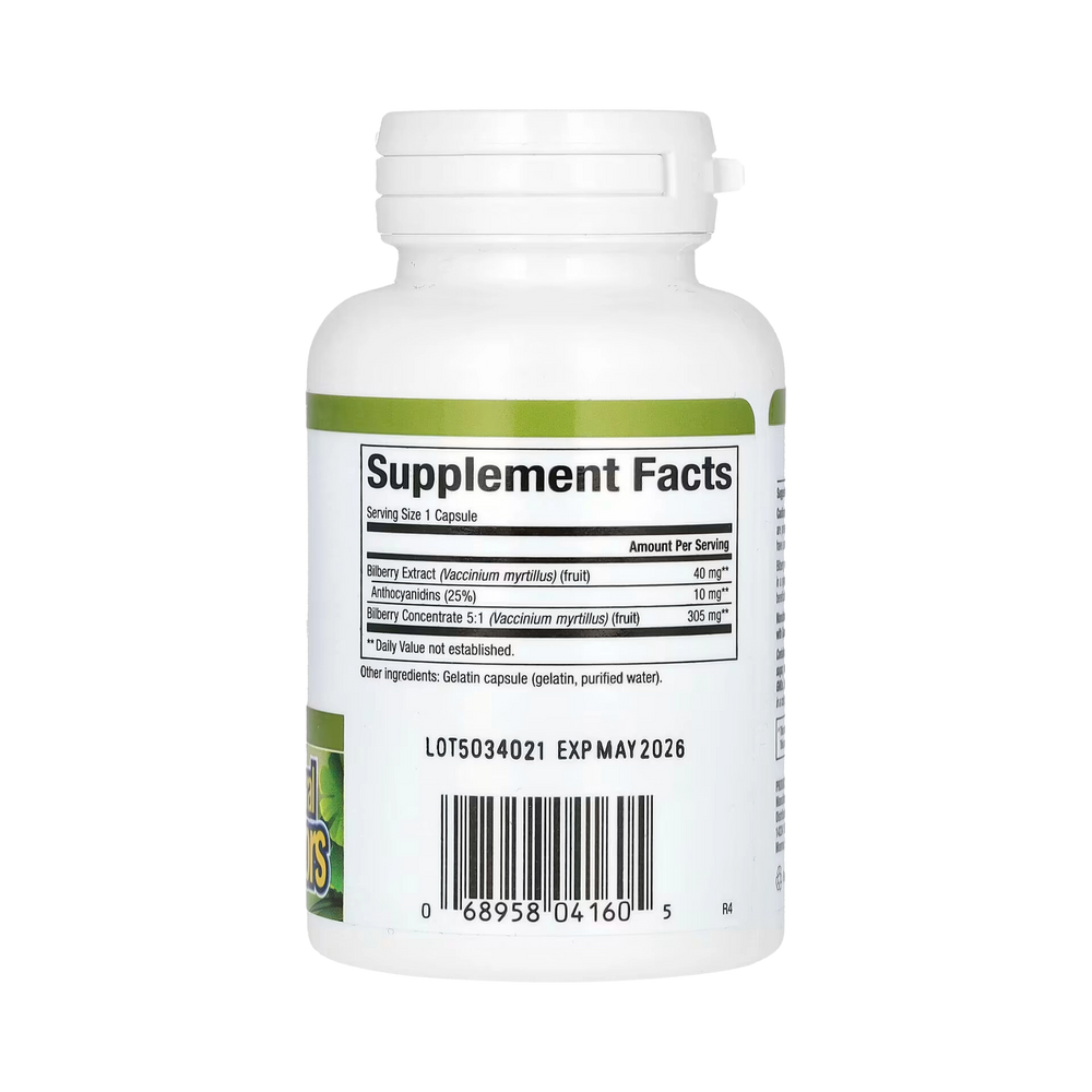 Natural Factors, Bilberry, 40 Mg, 60 Capsules