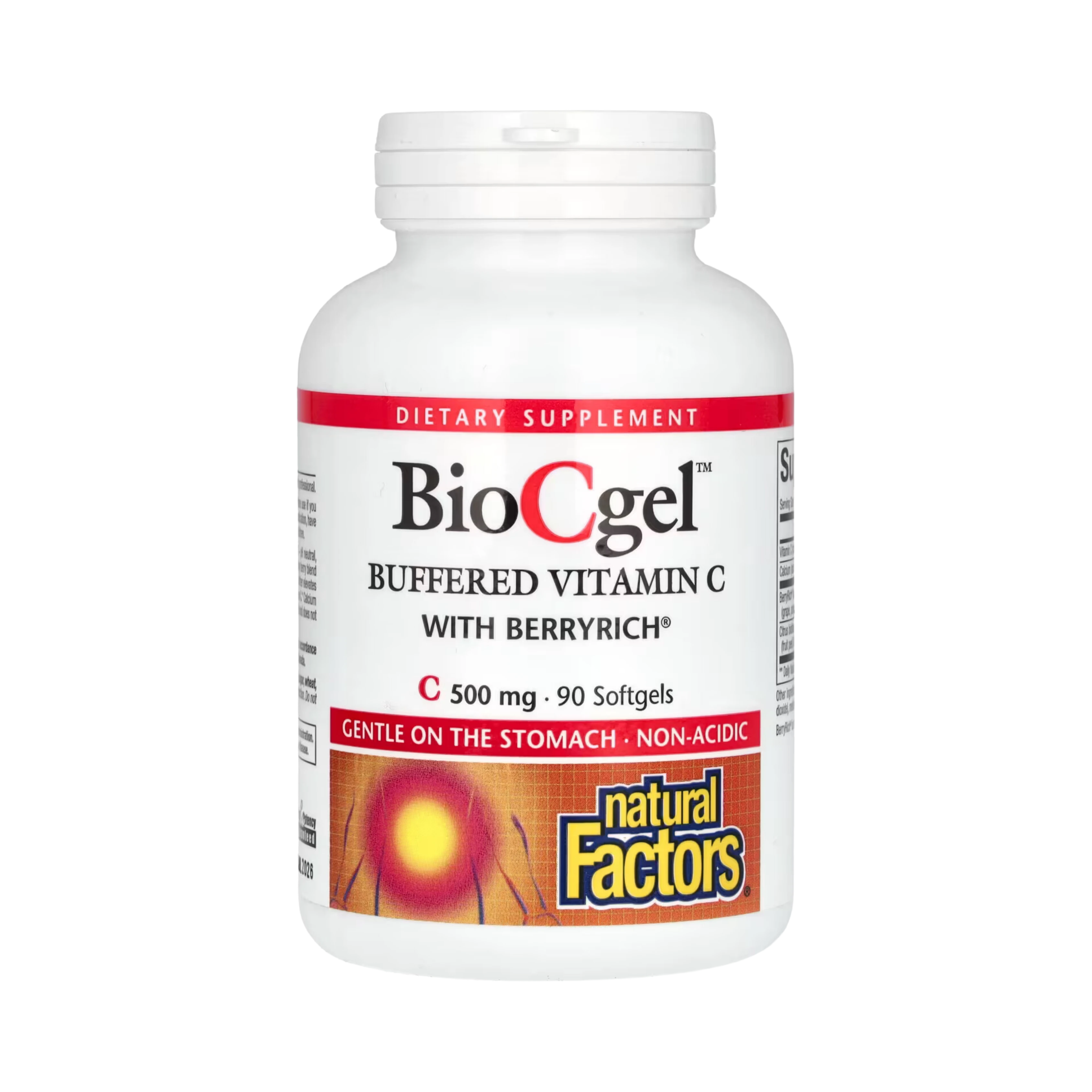 Natural Factors, BioCgel, Buffered Vitamin C with BerryRich, 500 Mg, 90 Softgels