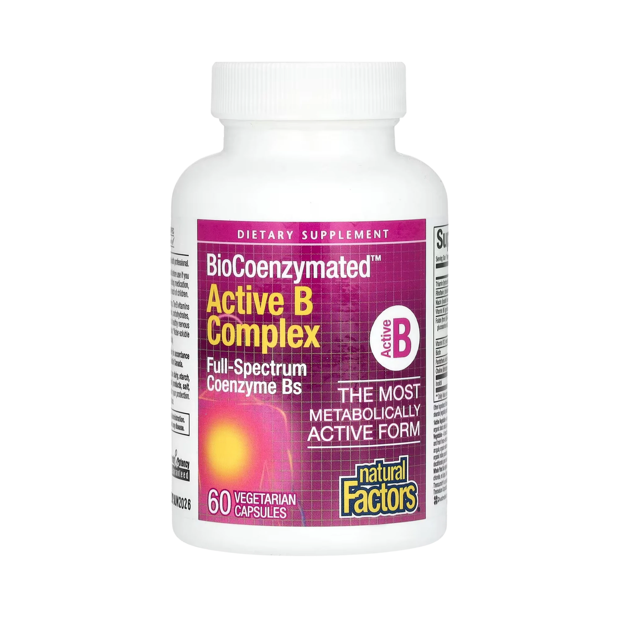 Natural Factors, BioCoenzymated, Active B Complex, 60 Vegetarian Capsules