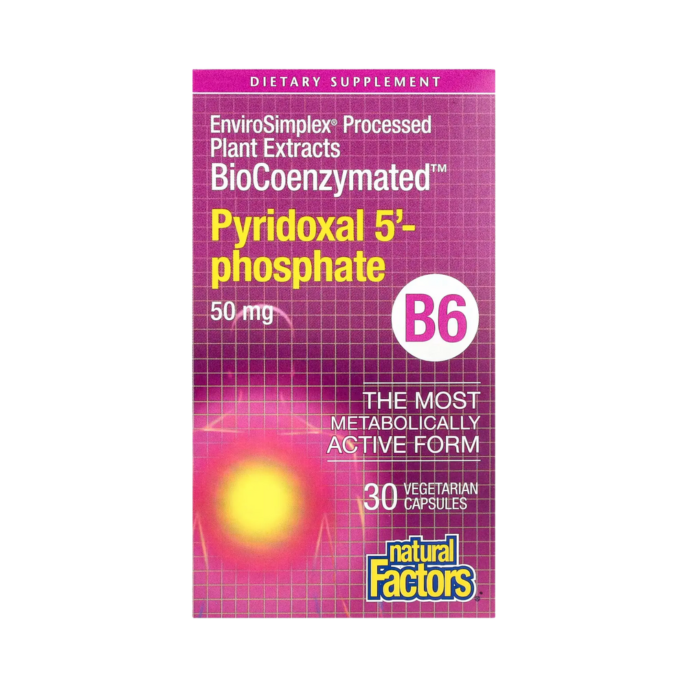Natural Factors, BioCoenzymated, B6, Pyridoxal 5', Phosphate, 50 Mg, 30 Vegetarian Capsules