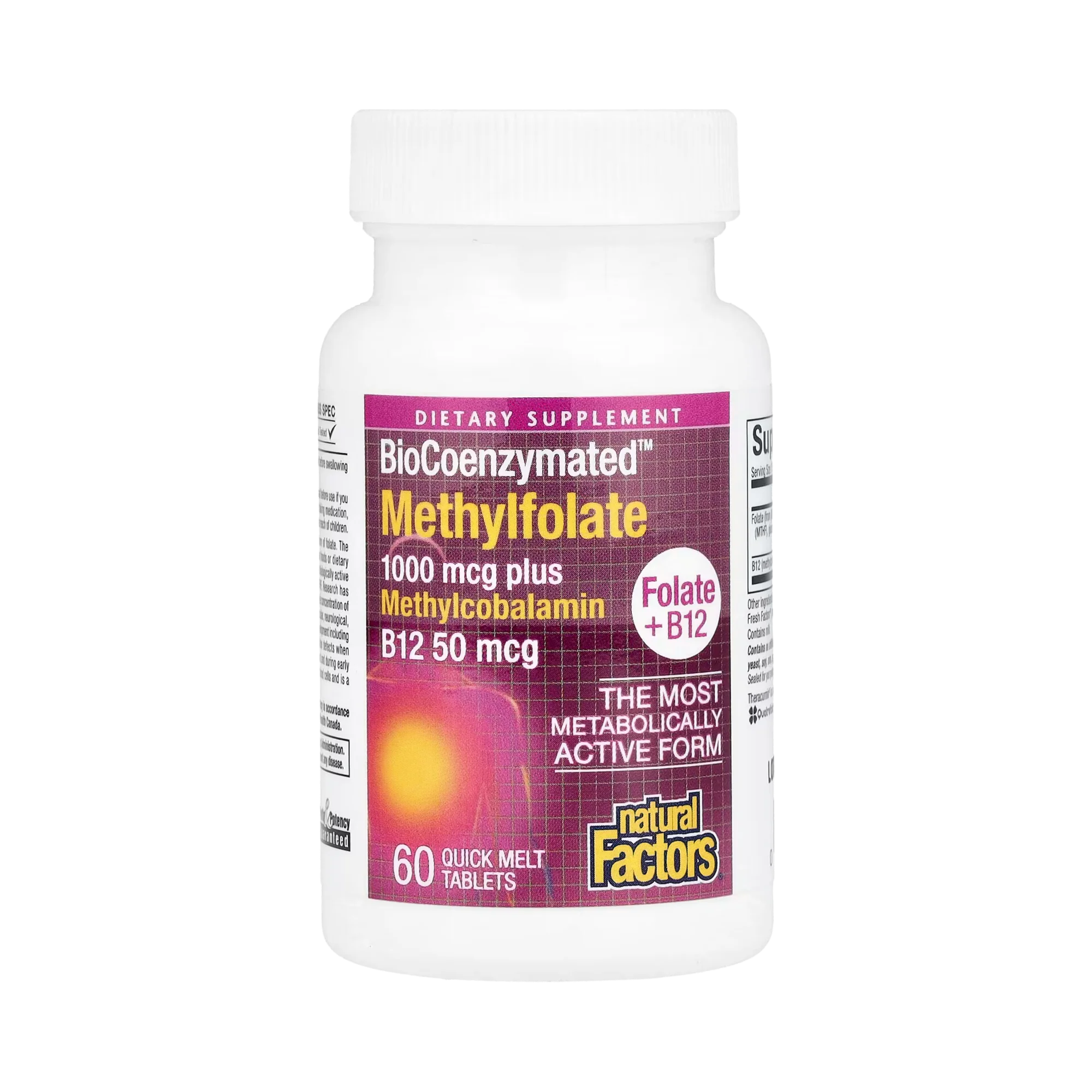 Natural Factors, BioCoenzymated, Methylfolate, 1,000 mcg, 60 Quick Melt Tablets