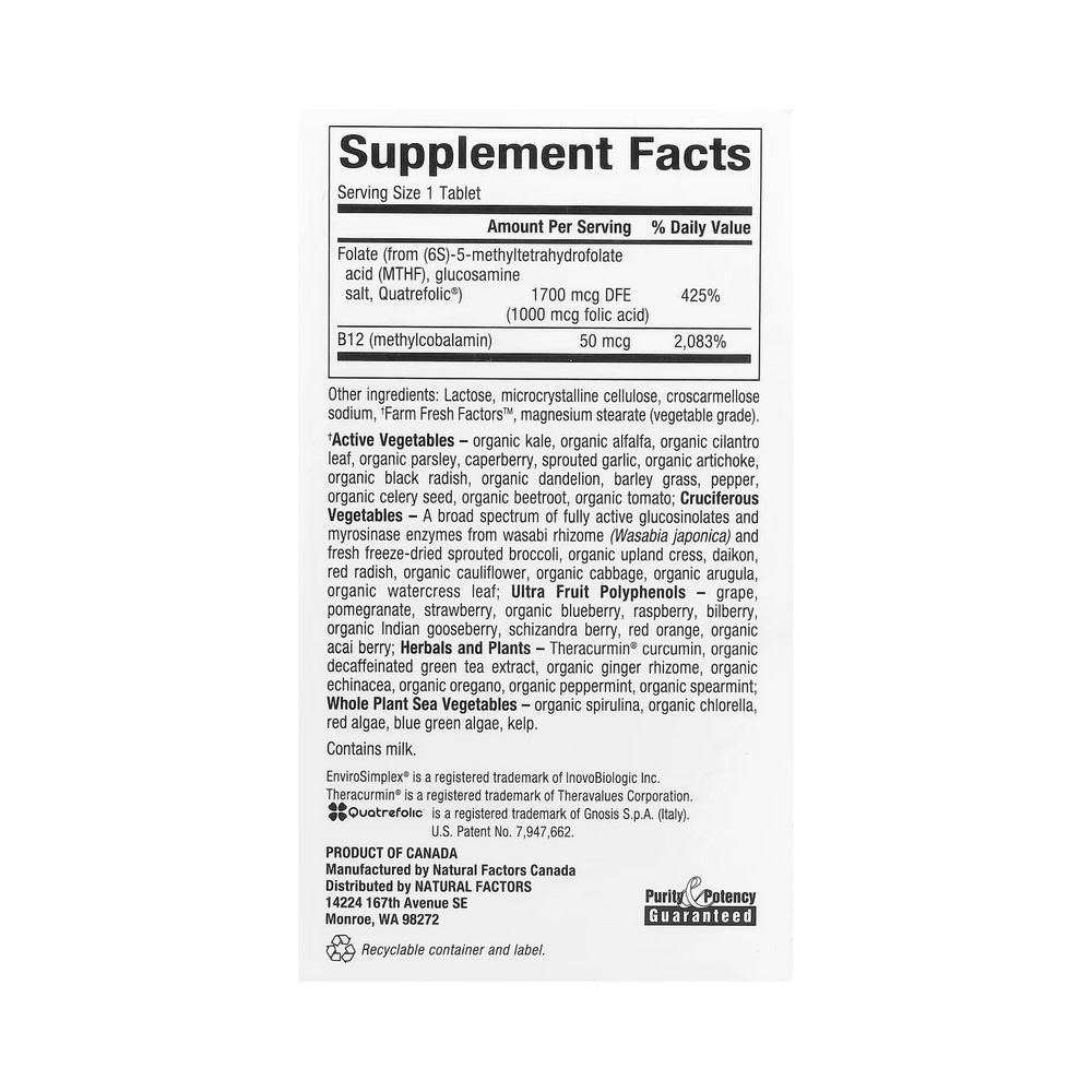 Natural Factors, BioCoenzymated, Methylfolate, 1,000 mcg, 60 Quick Melt Tablets