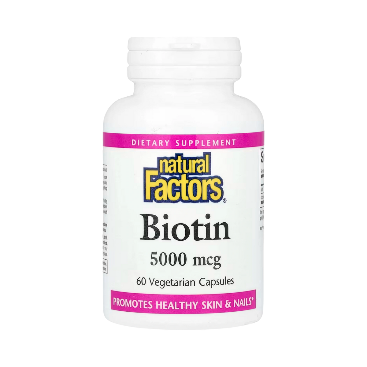 Natural Factors, Biotin, 5,000 Mcg, 60 Vegetarian Capsules