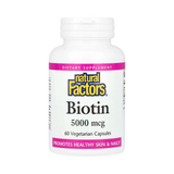 Natural Factors, Biotin, 5,000 Mcg, 60 Vegetarian Capsules