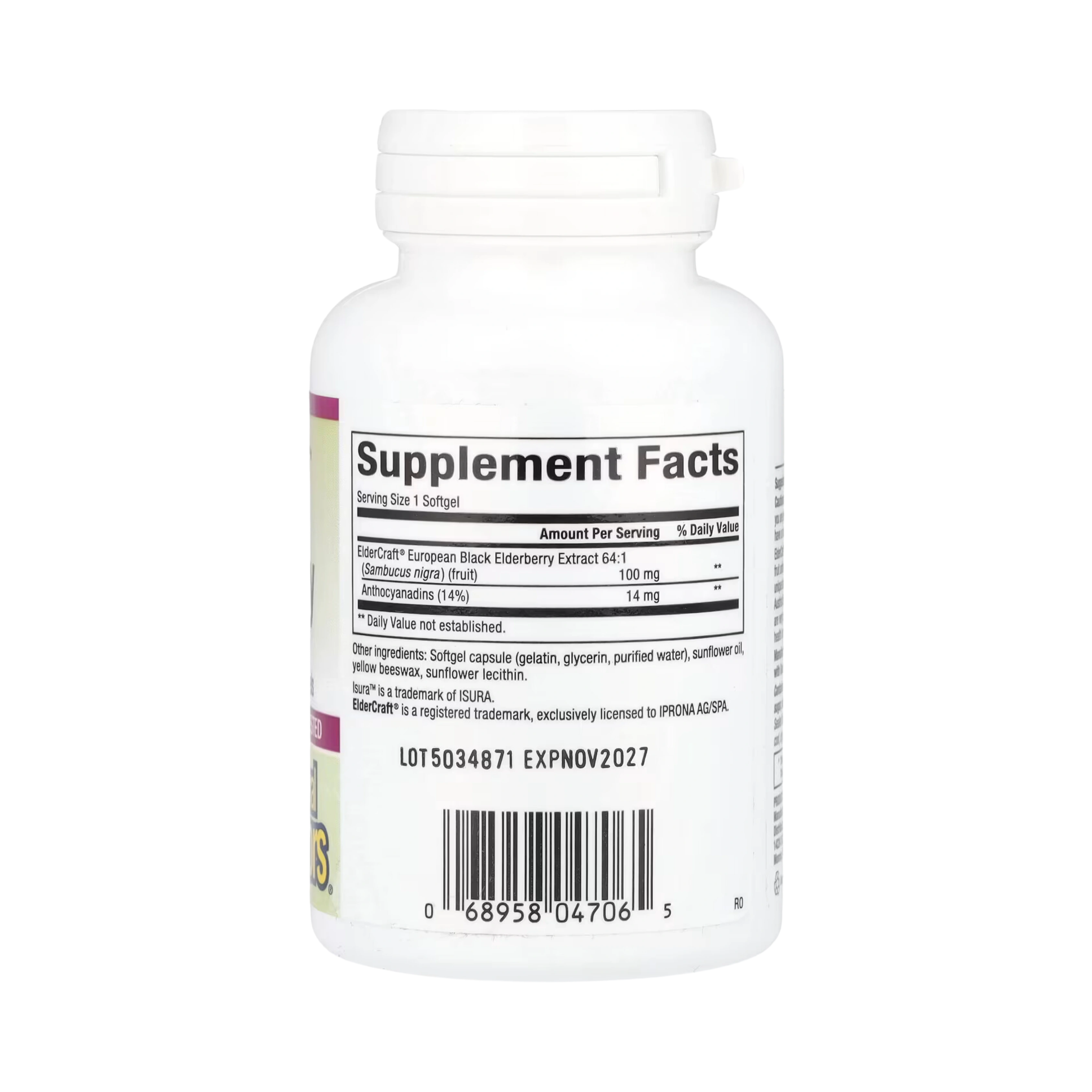 Natural Factors, Black Elderberry, 100 Mg, 60 Fast-Acting Softgels