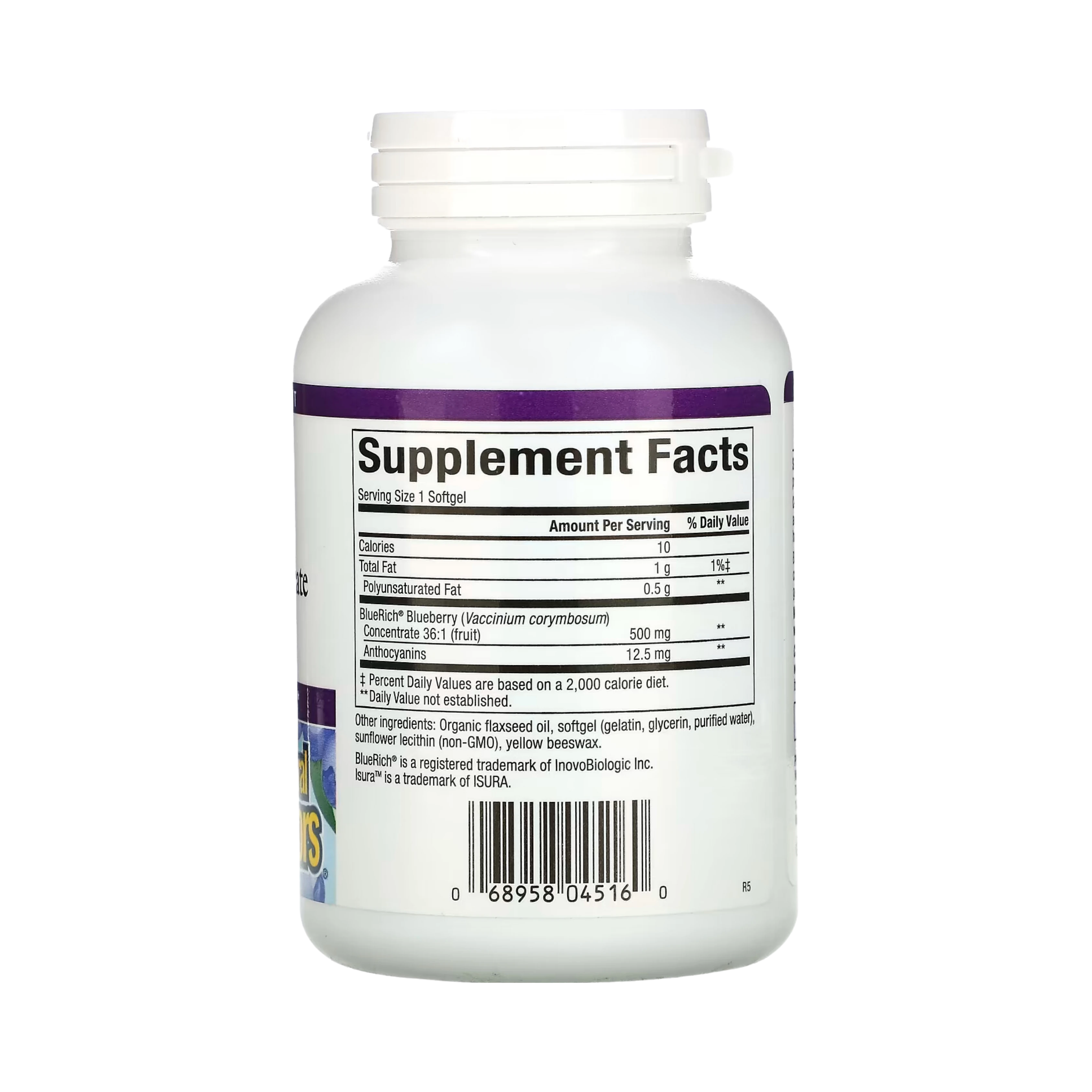 Natural Factors, BlueRich, Super Strength Blueberry Concentrate, 500 Mg, 90 Softgels