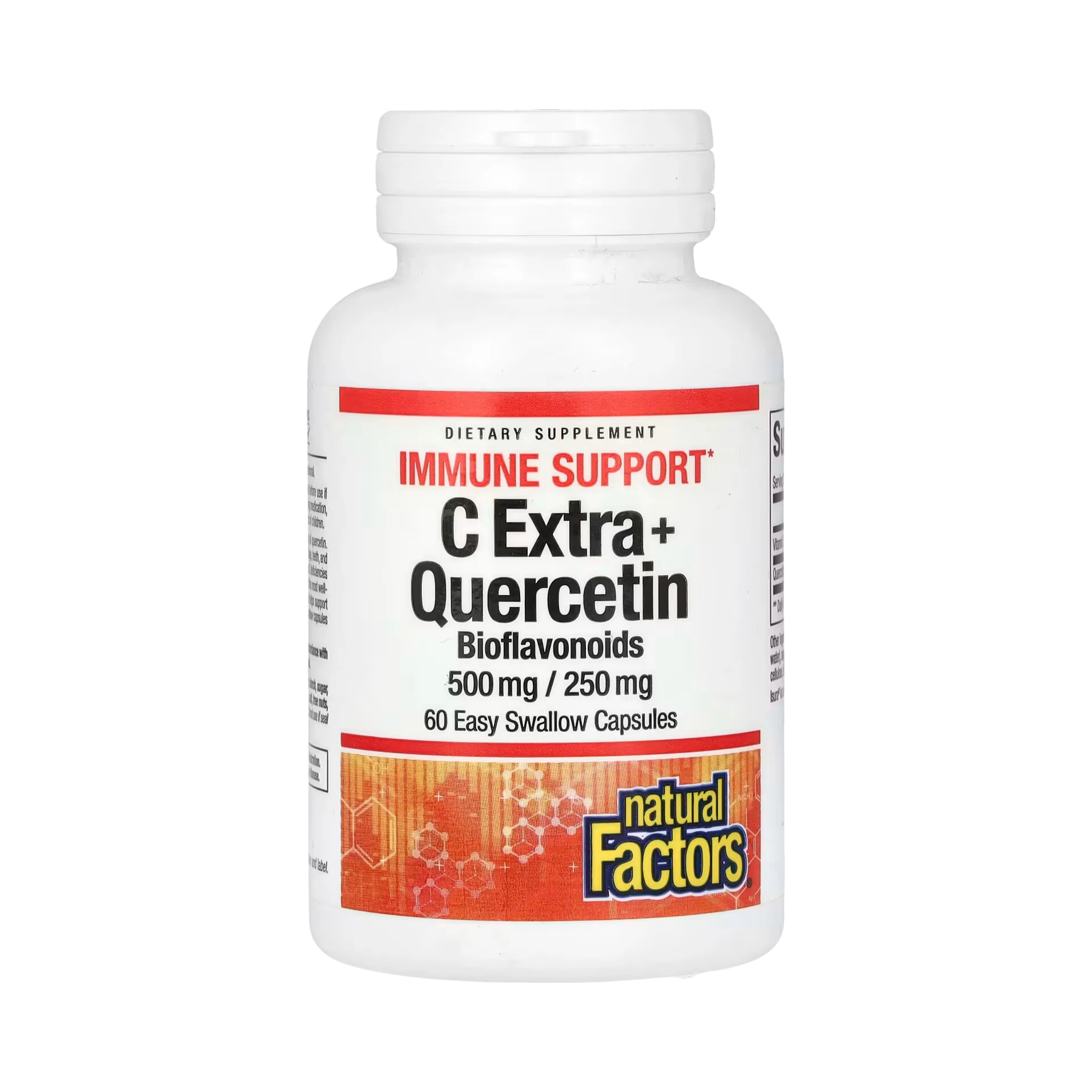 Natural Factors, C Extra + Quercetin, 500 mg/ 250 mg, 60 Easy Swallow Capsules