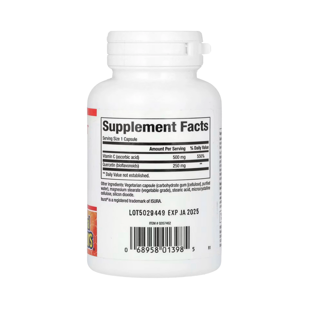 Natural Factors, C Extra + Quercetin, 500 mg/ 250 mg, 60 Easy Swallow Capsules