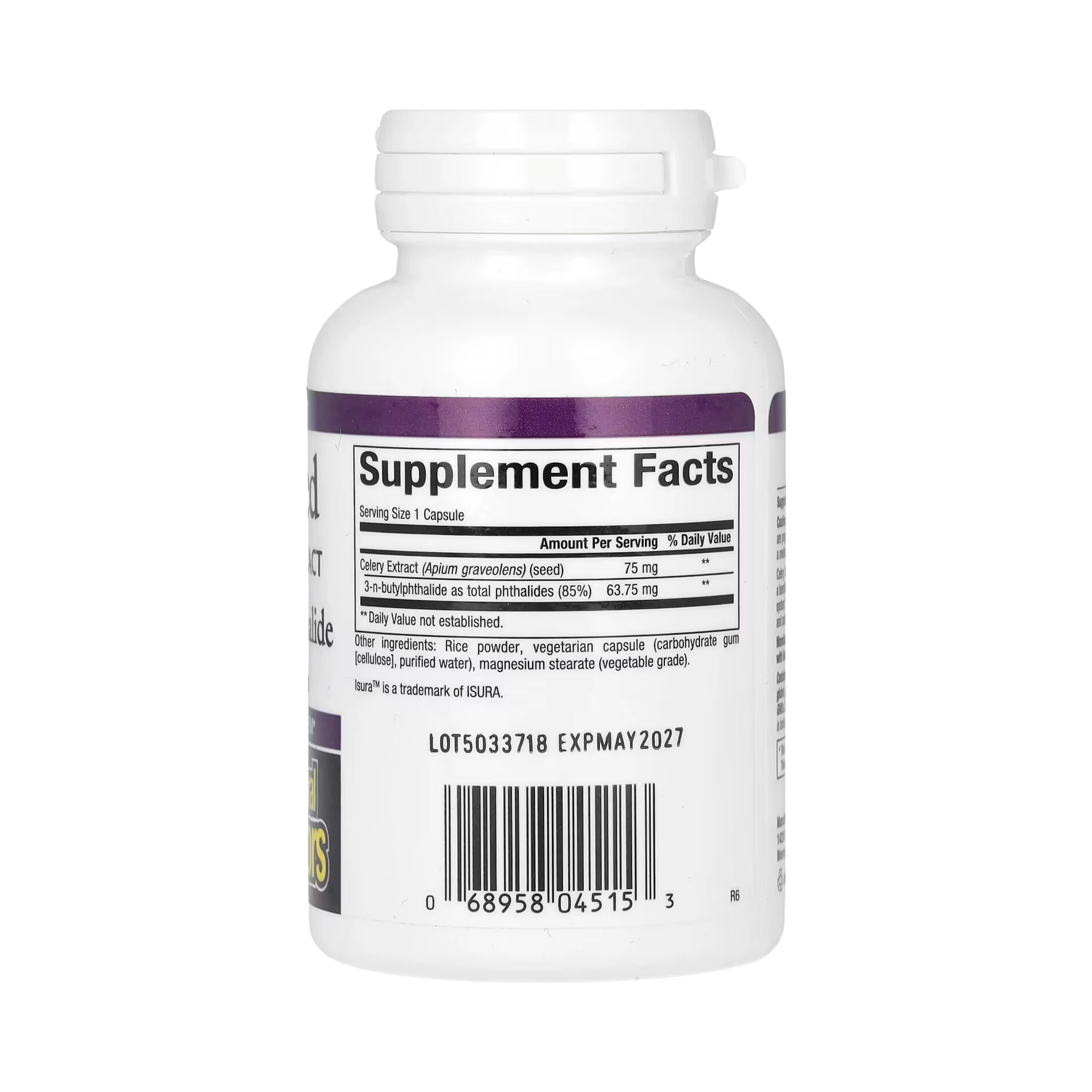 Natural Factors, Celery Seed, Standardized Extract, 60 Vegetarian Capsules