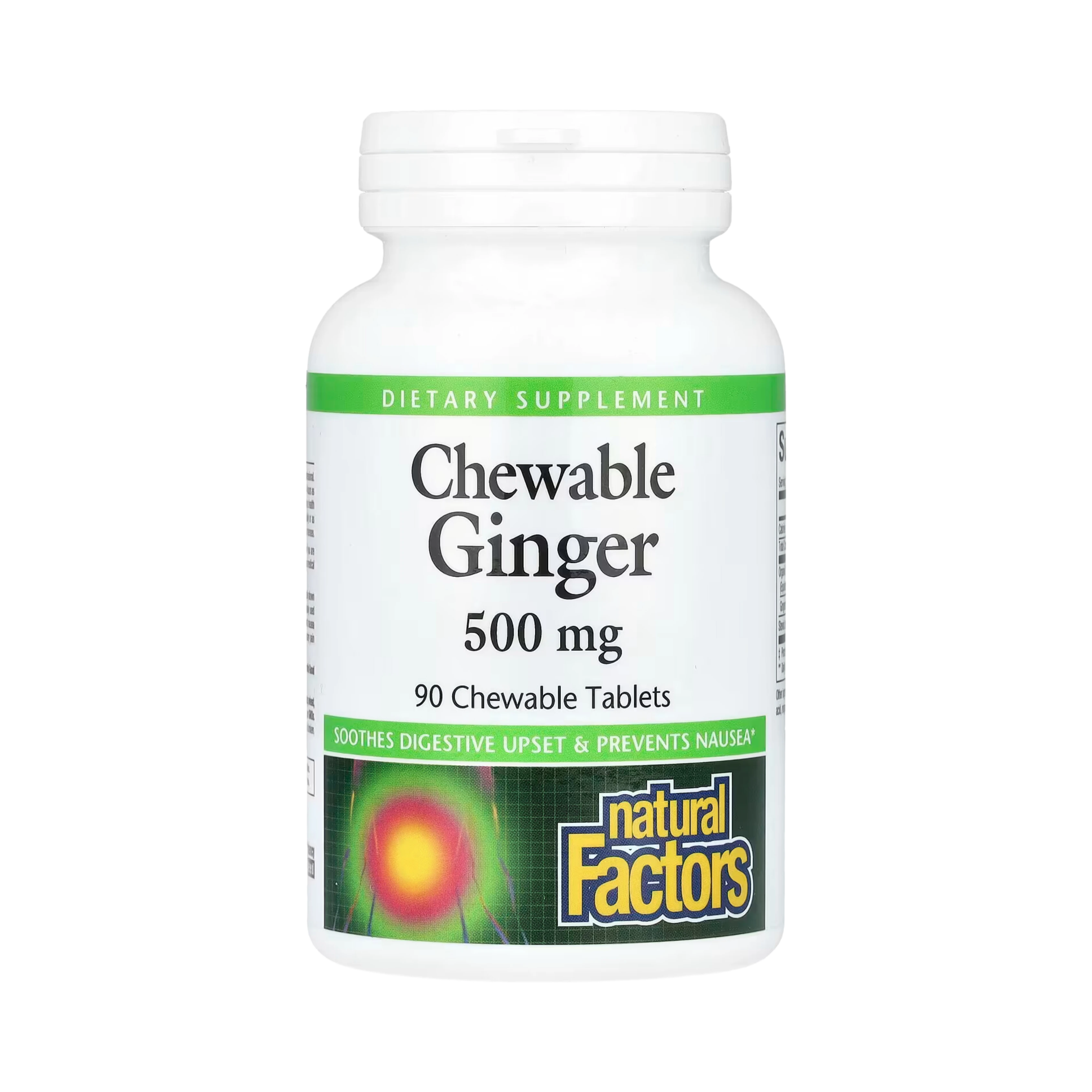 Natural Factors, Chewable Ginger, 500 Mg, 90 Chewable Tablets