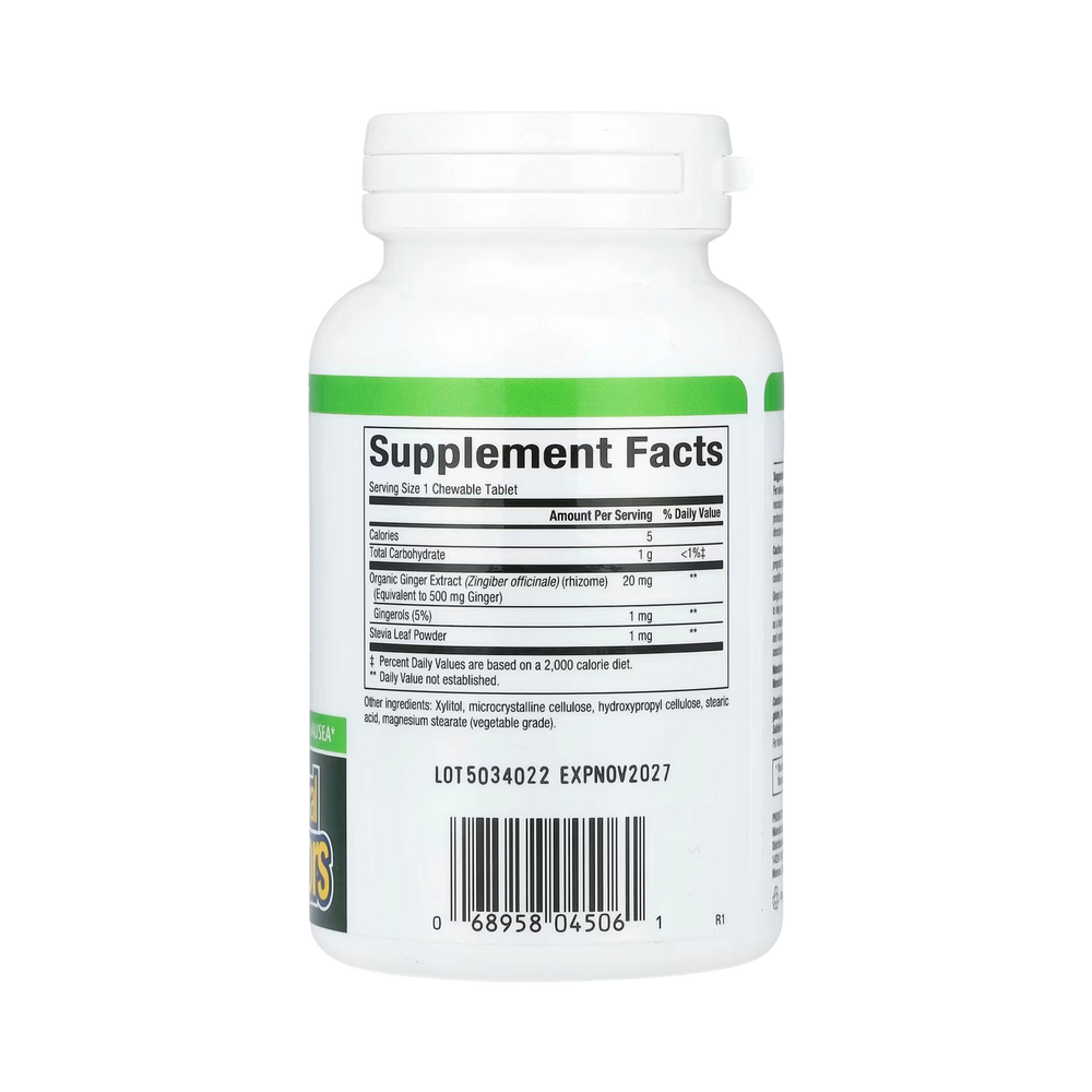 Natural Factors, Chewable Ginger, 500 Mg, 90 Chewable Tablets