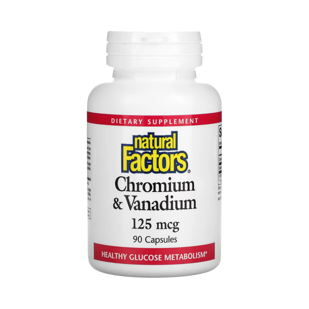 Natural Factors, Chromium & Vanadium, 125 Mcg, 90 Capsules