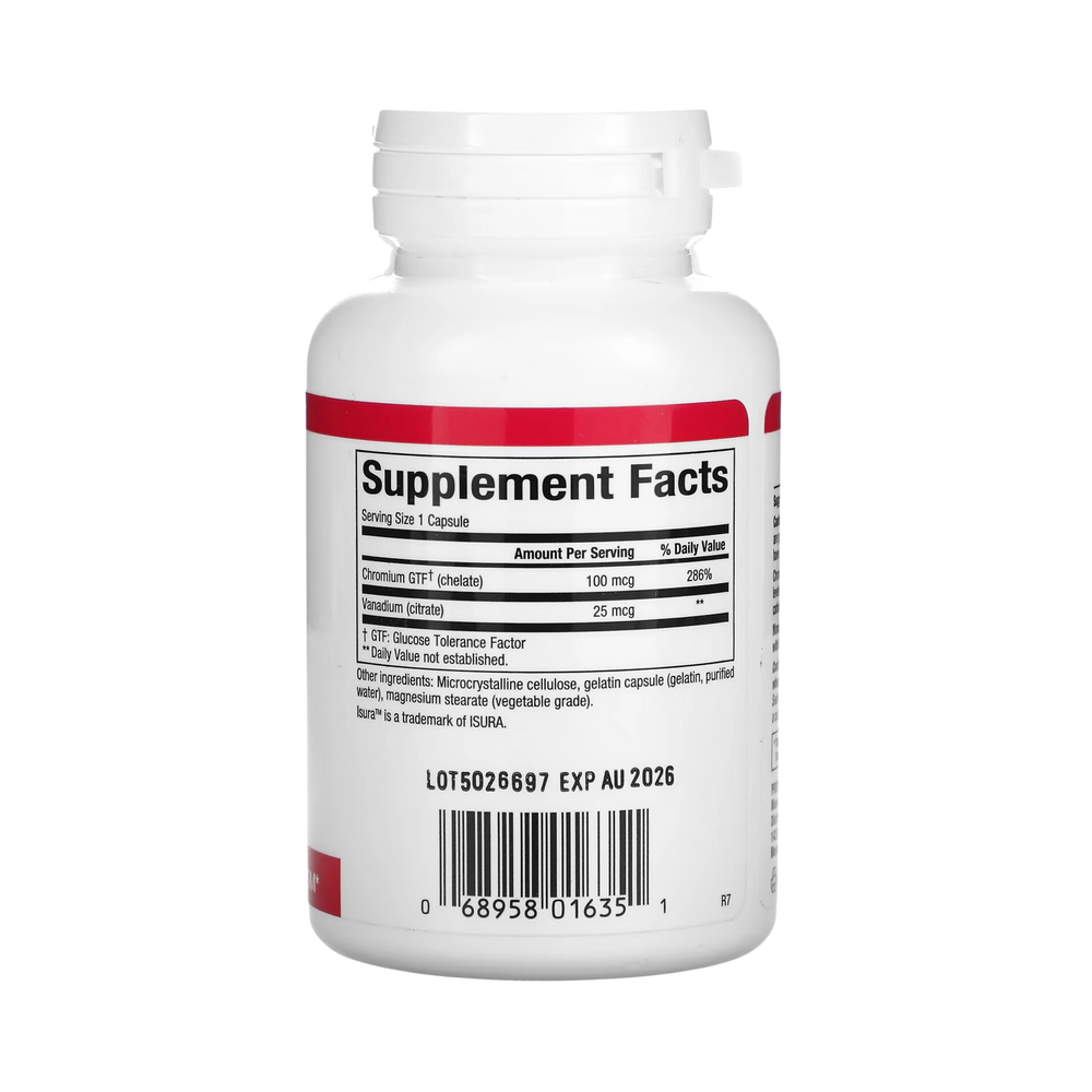 Natural Factors, Chromium & Vanadium, 125 Mcg, 90 Capsules