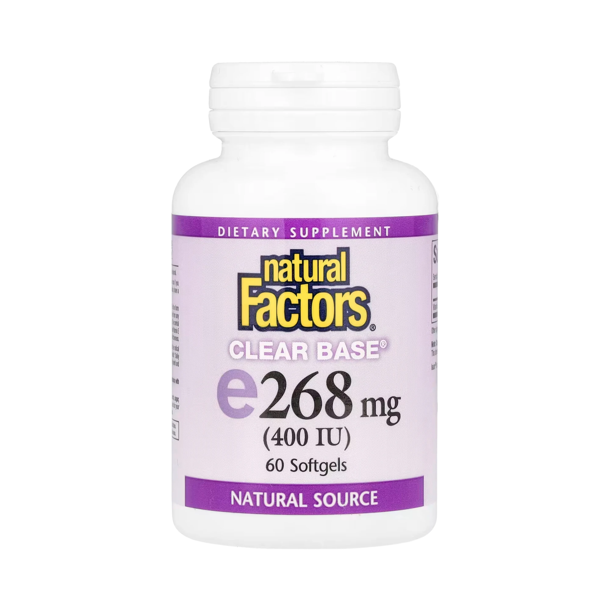 Natural Factors, Clear Base Vitamin E, 268 mg (400 IU), 60 Softgels