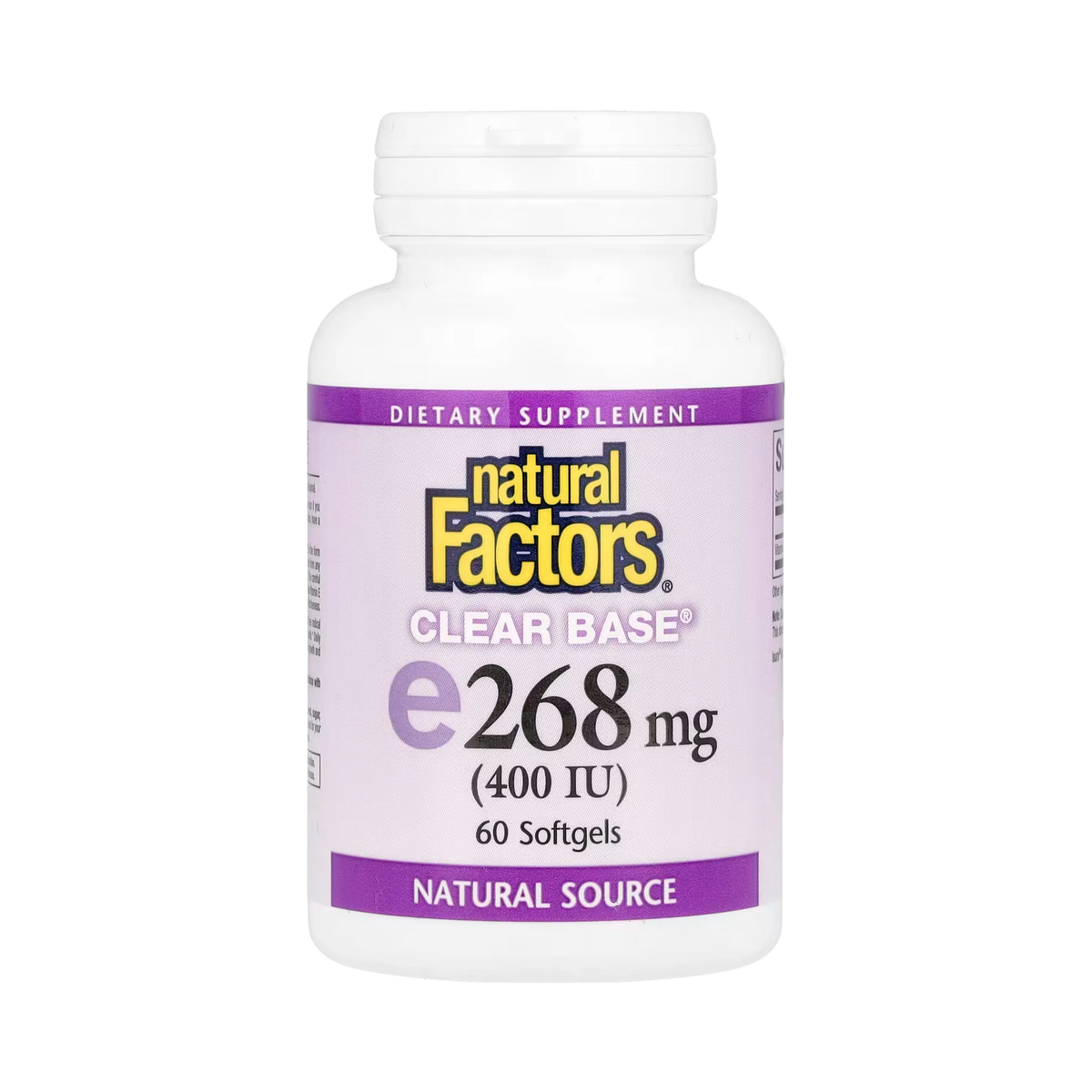 Natural Factors, Clear Base Vitamin E, 268 mg (400 IU), 60 Softgels