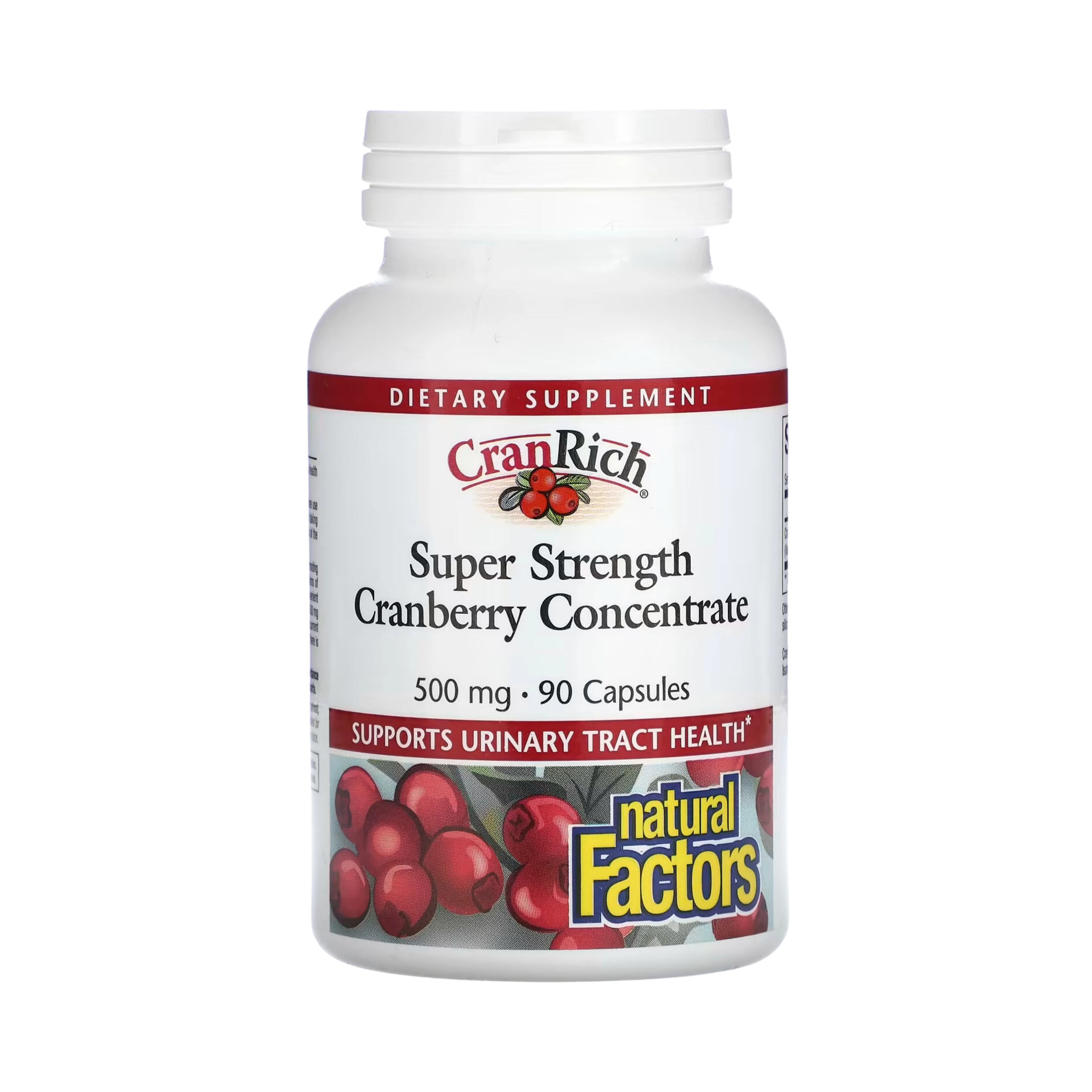 Natural Factors, CranRich, Super Strength, Cranberry Concentrate, 500 Mg, 90 Capsules