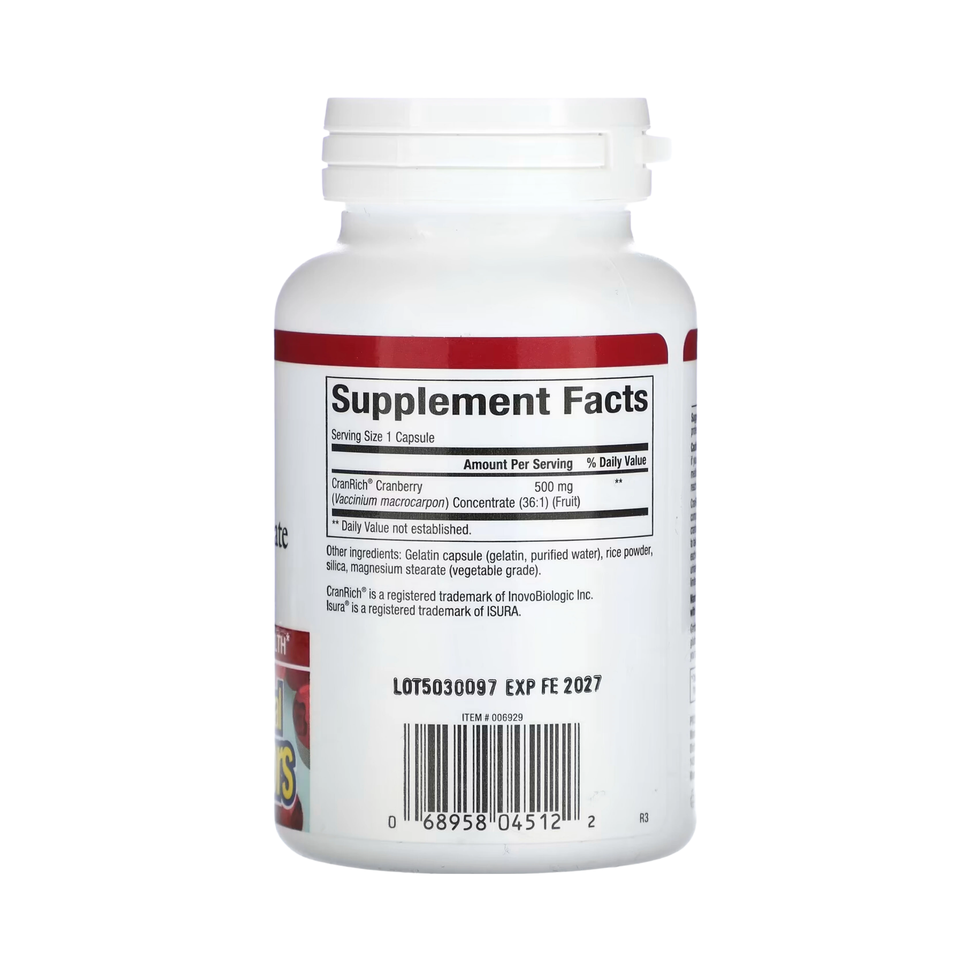 Natural Factors, CranRich, Super Strength, Cranberry Concentrate, 500 Mg, 90 Capsules