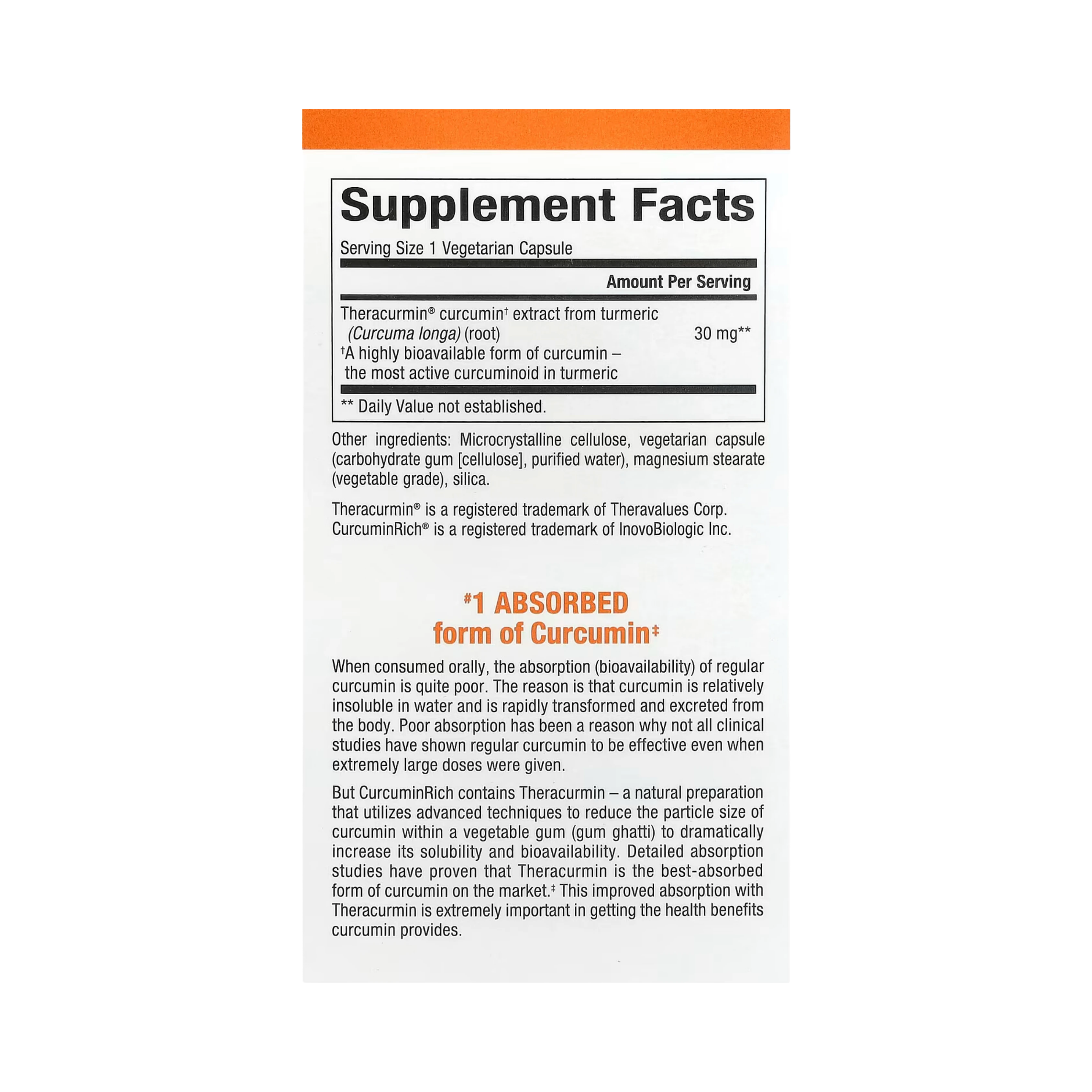 Natural Factors, CurcuminRich, Theracurmin, 30 Vegetarian Capsules