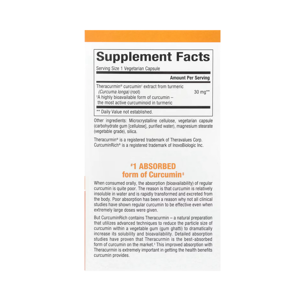 Natural Factors, Curcuminrich, Theracurmin, 60 Vegetarian Capsules