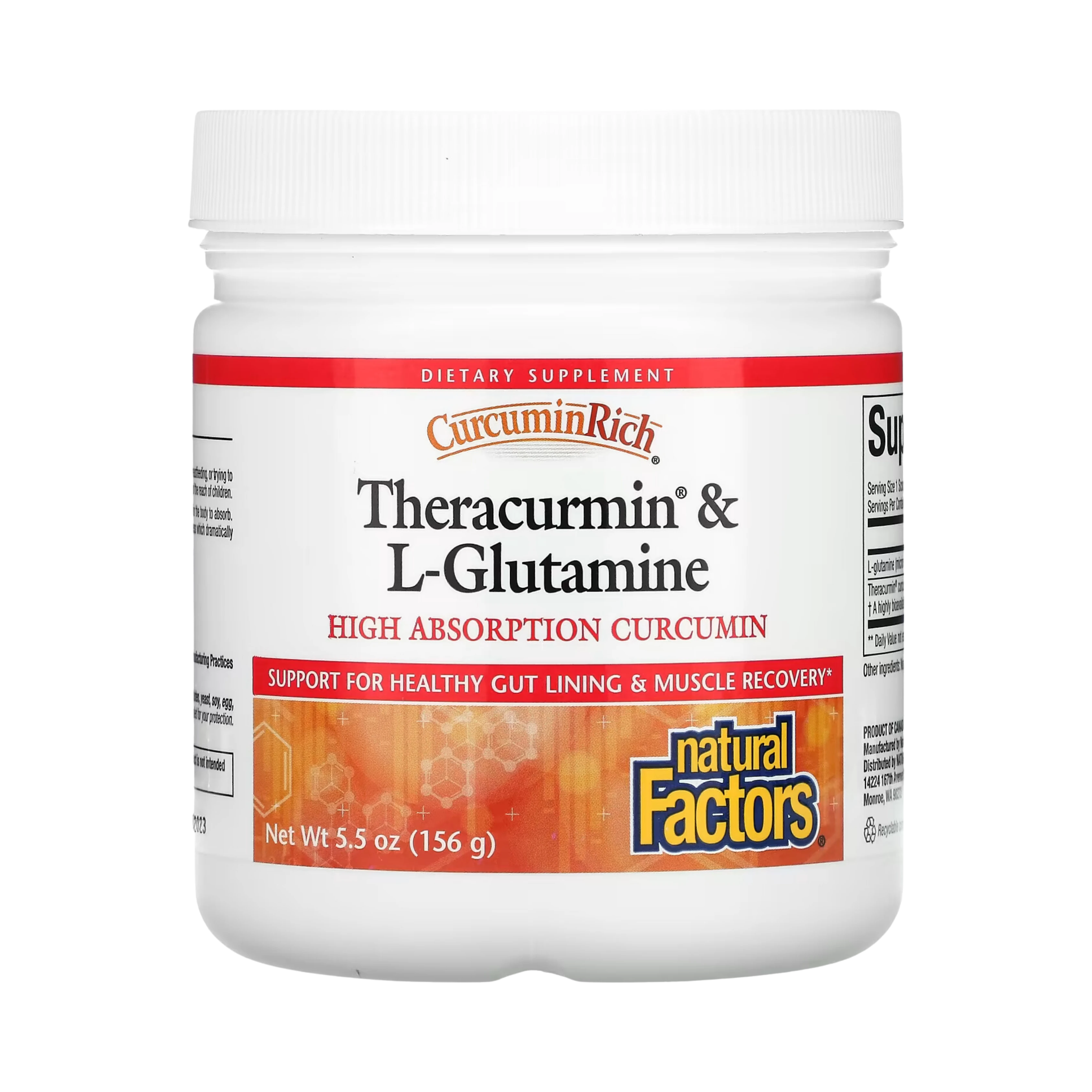 Natural Factors, CurcuminRich, Theracurmin & L-Glutamine, 5.5 Oz