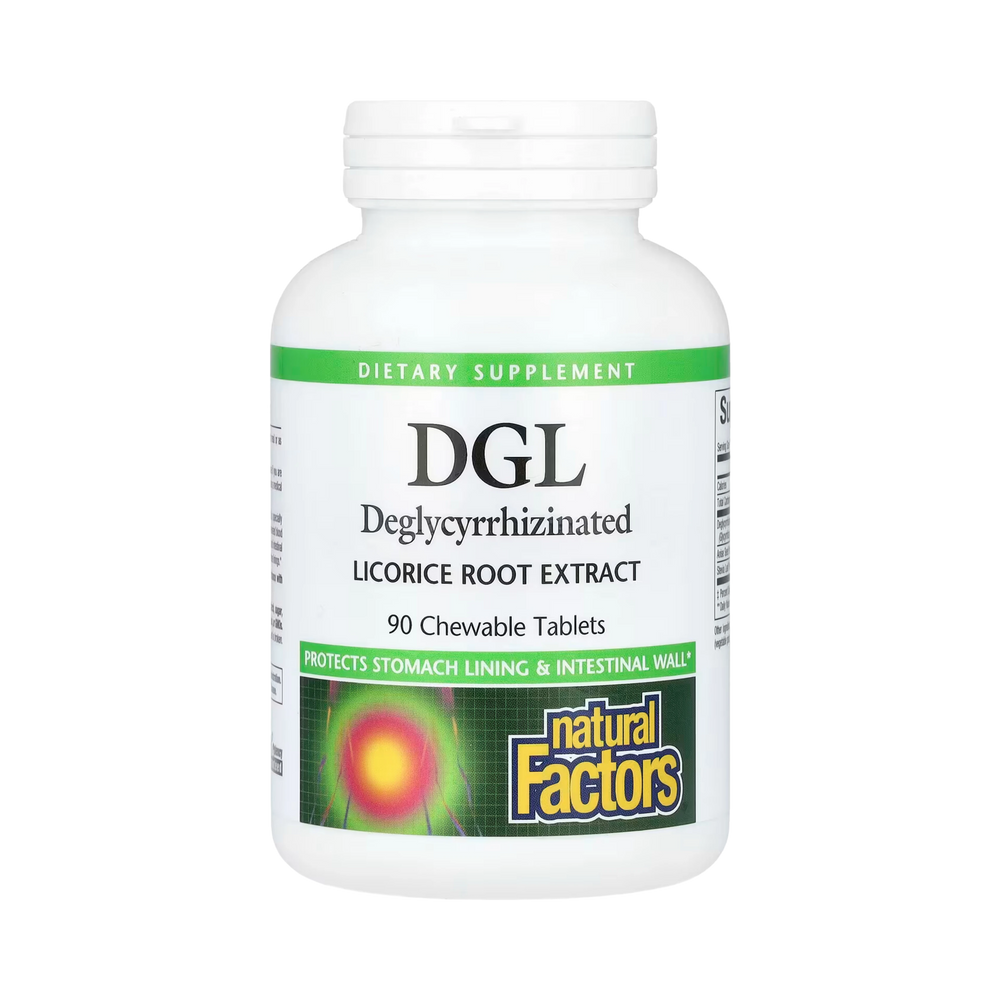 Natural Factors, DGL, Deglycyrrhizinated Licorice Root Extract, 90 Chewable Tablets