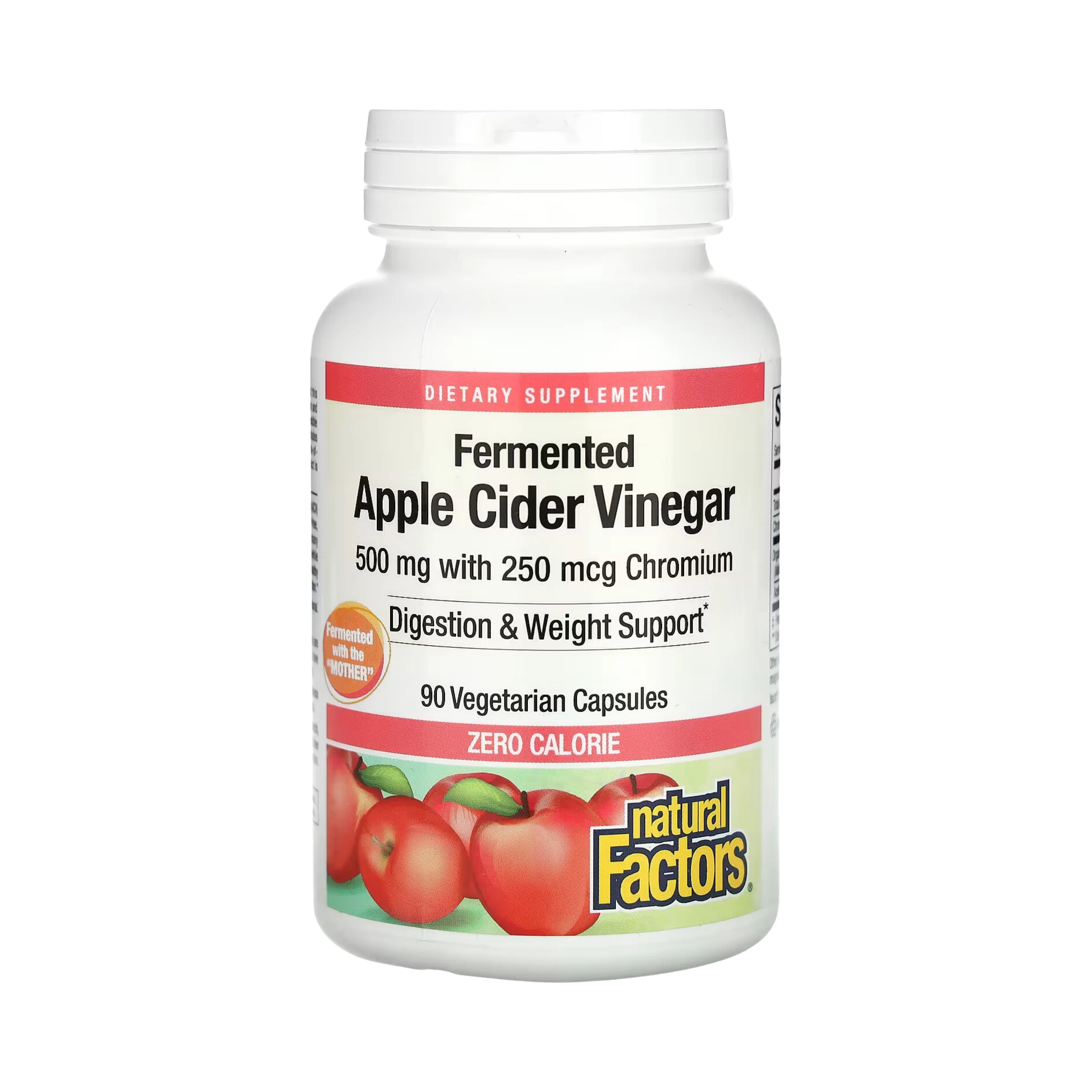 Natural Factors, Fermented Apple Cider Vinegar, 500 Mg, 90 Vegetarian Capsules