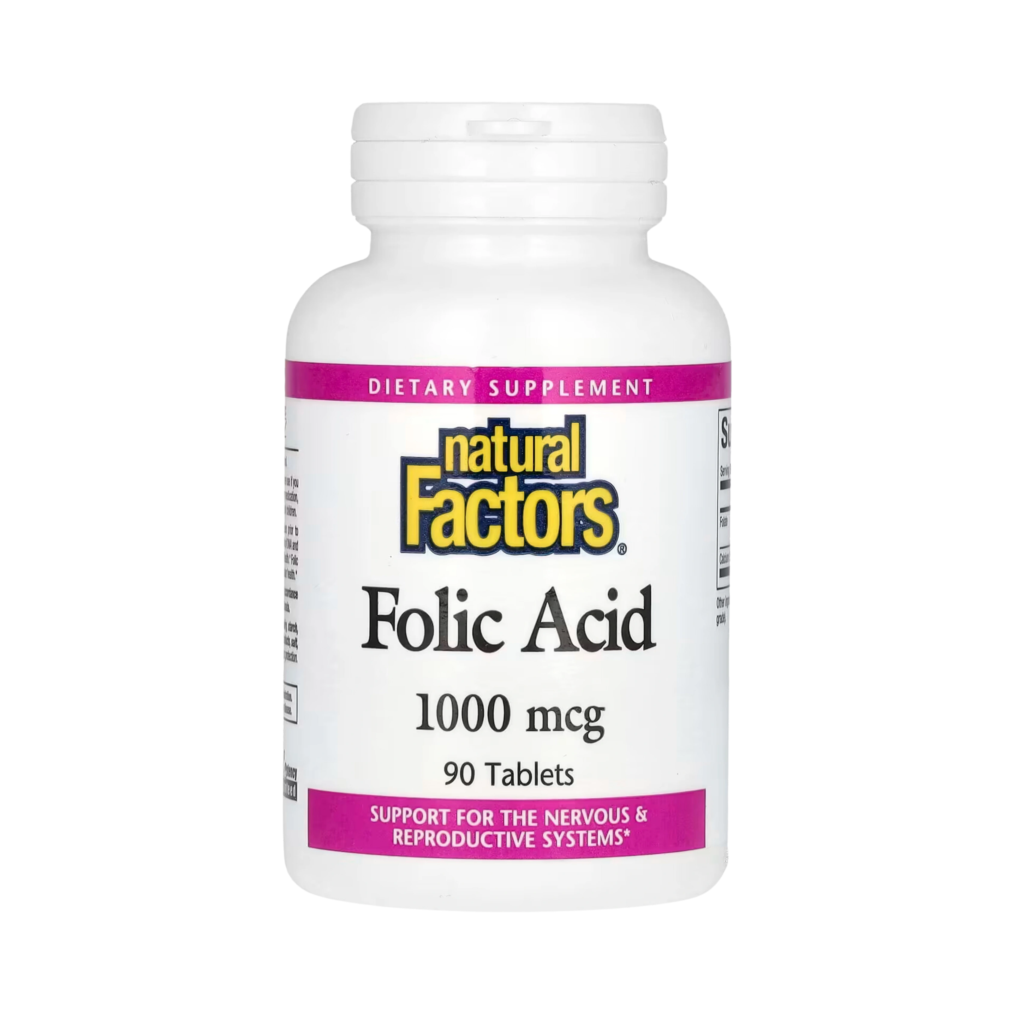 Natural Factors, Folic Acid, 1,000 Mcg, 90 Tablets