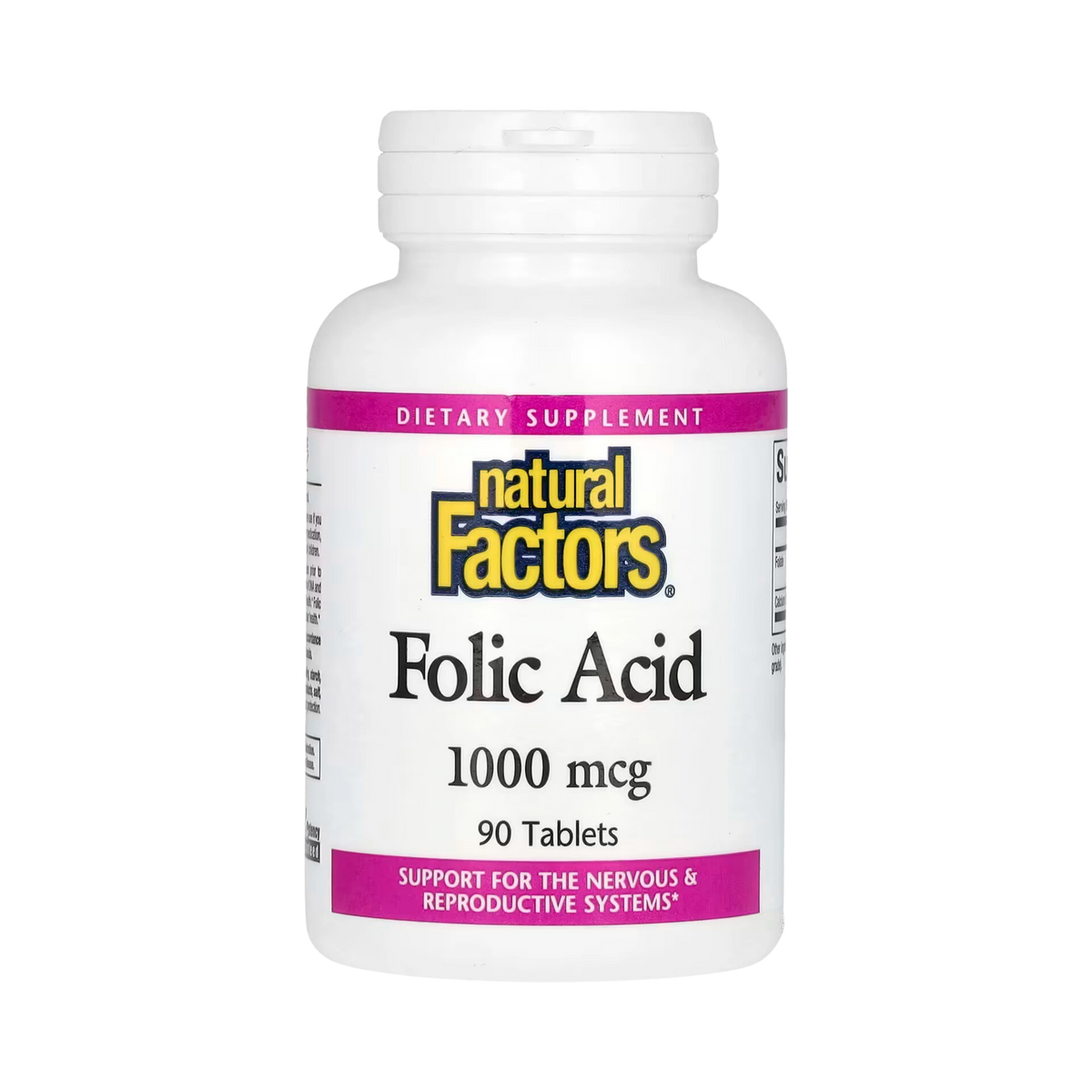 Natural Factors, Folic Acid, 1,000 Mcg, 90 Tablets