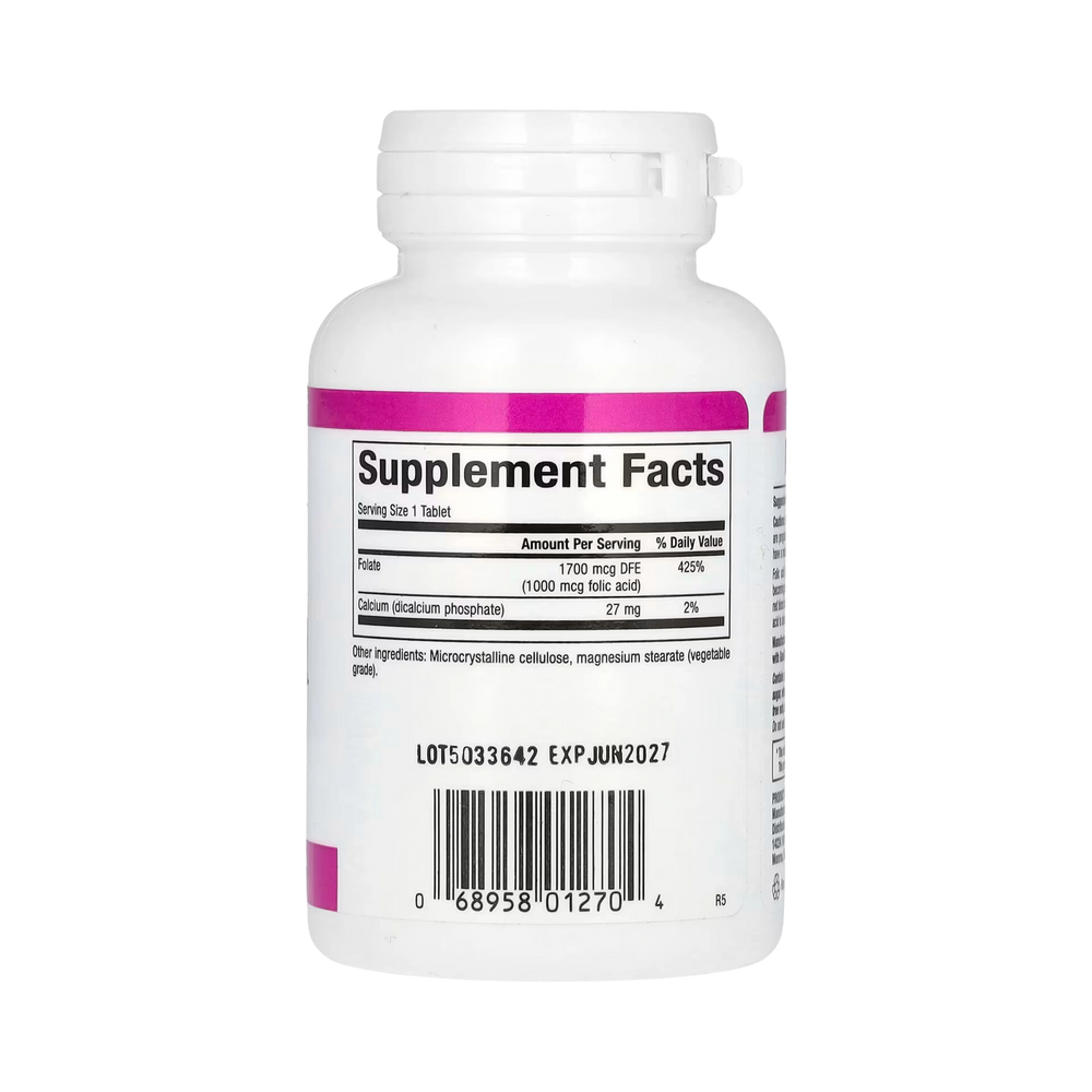 Natural Factors, Folic Acid, 1,000 Mcg, 90 Tablets