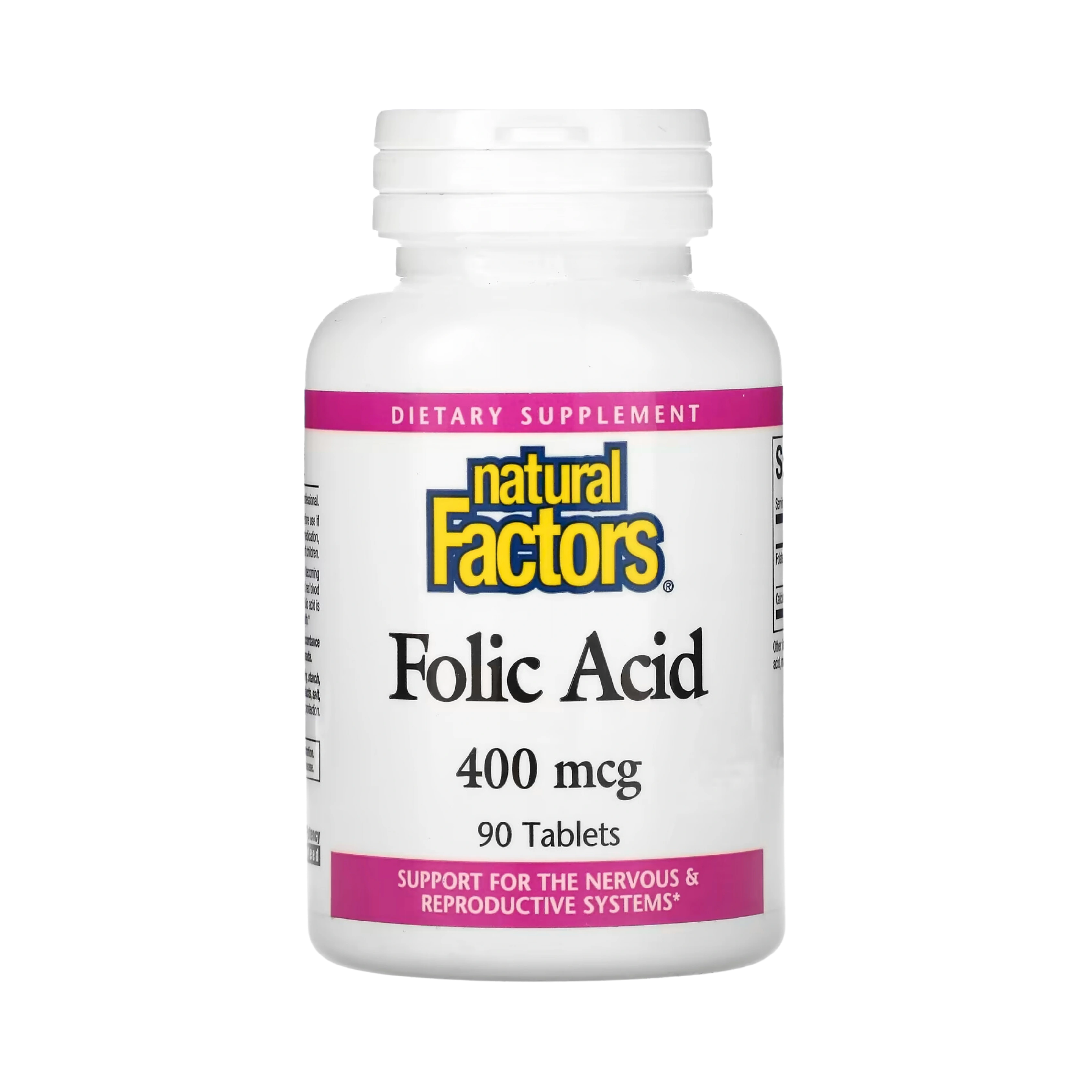 Natural Factors, Folic Acid, 400 Mcg, 90 Tablets