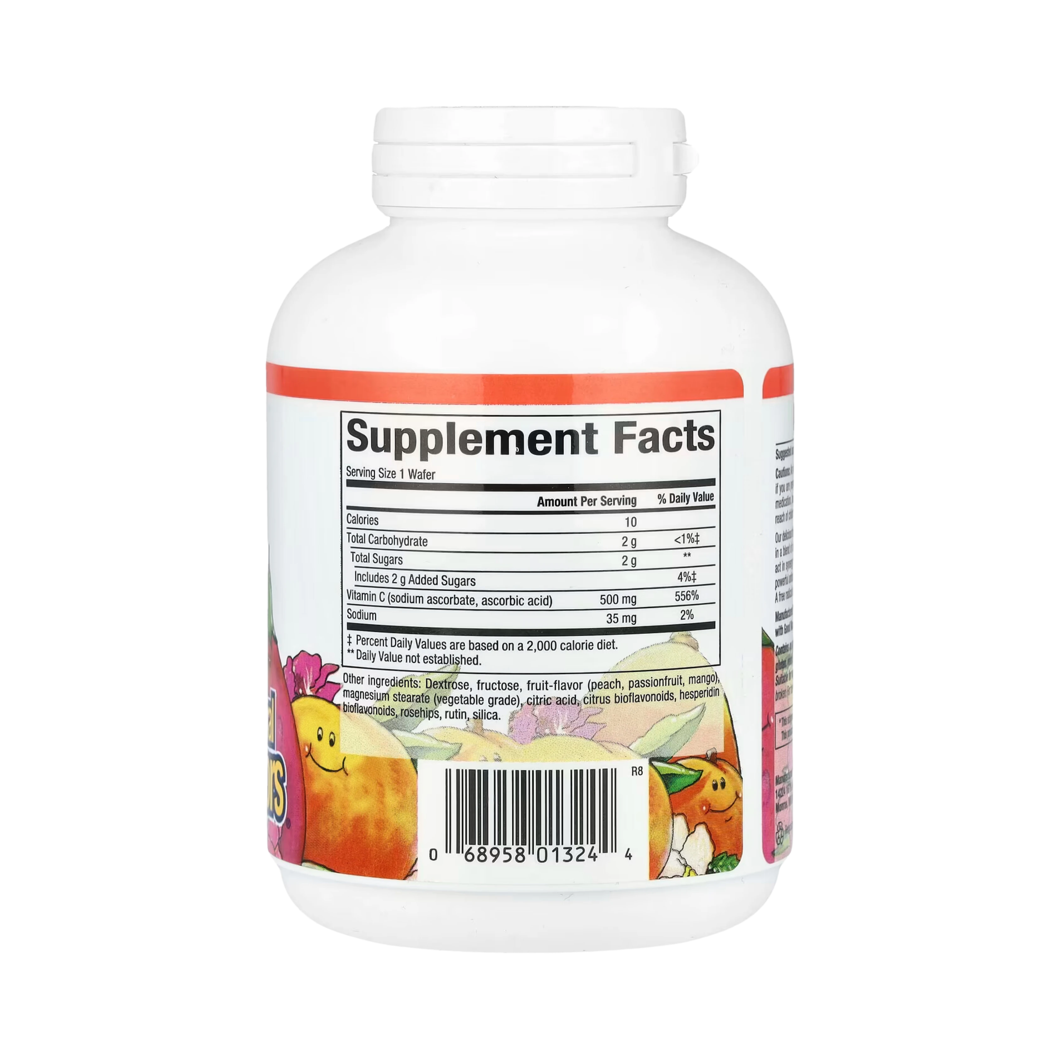 Natural Factors, Fruit-Flavor Chew Vitamin C, Peach, Passionfruit and Mango, 500 Mg, 90 Chewable Wafers