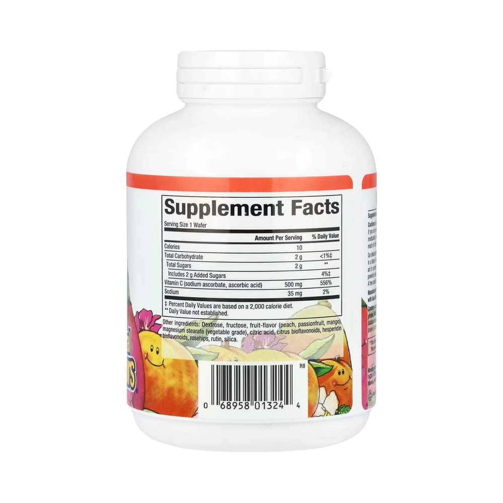 Natural Factors, Fruit-Flavor Chew Vitamin C, Peach, Passionfruit and Mango, 500 Mg, 90 Chewable Wafers