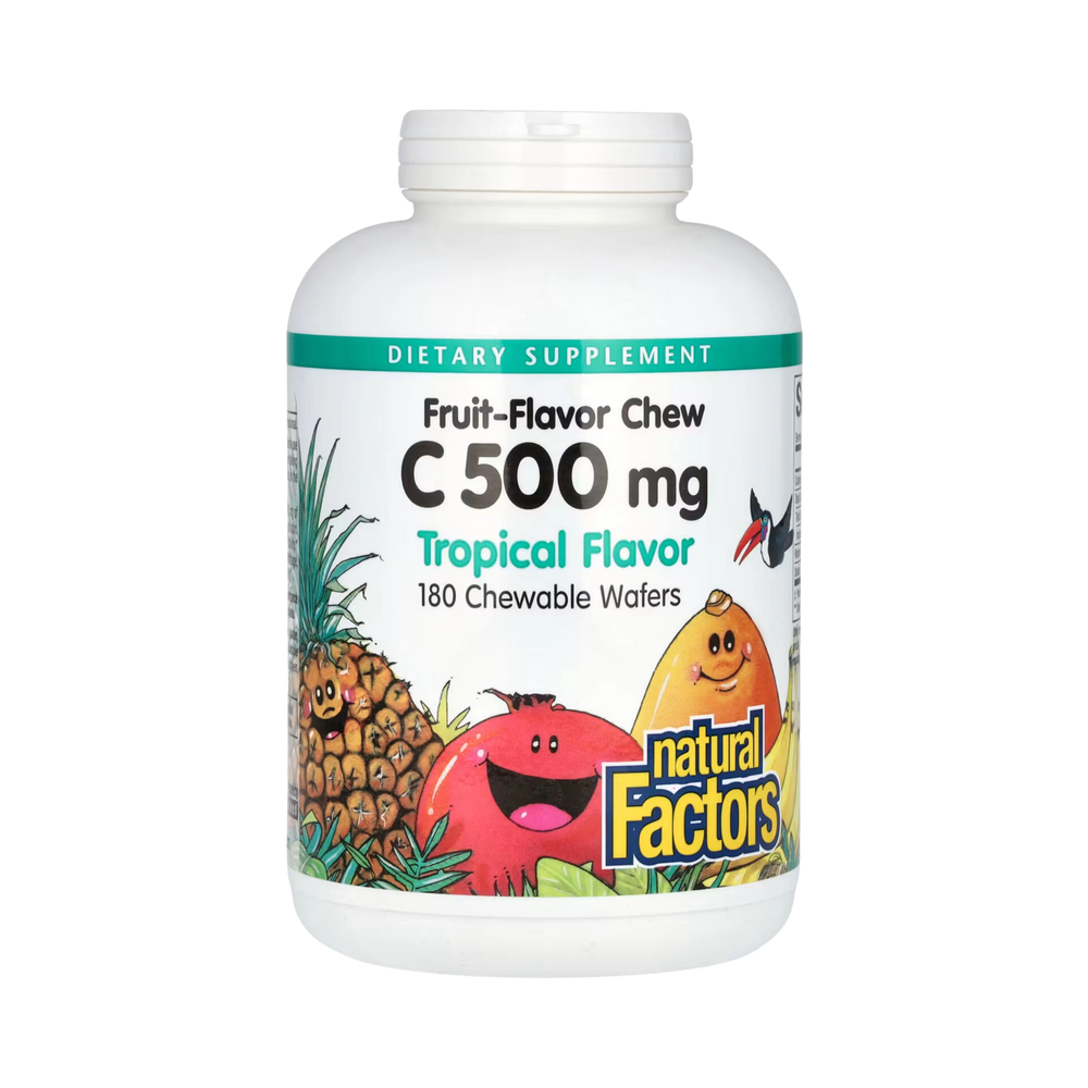 Natural Factors, Fruit-Flavor Chew Vitamin C, Tropical, 500 Mg, 180 Chewable Wafers
