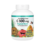 Natural Factors, Fruit-Flavor Chew Vitamin C, Tropical, 500 mg, 90 Chewable Wafers