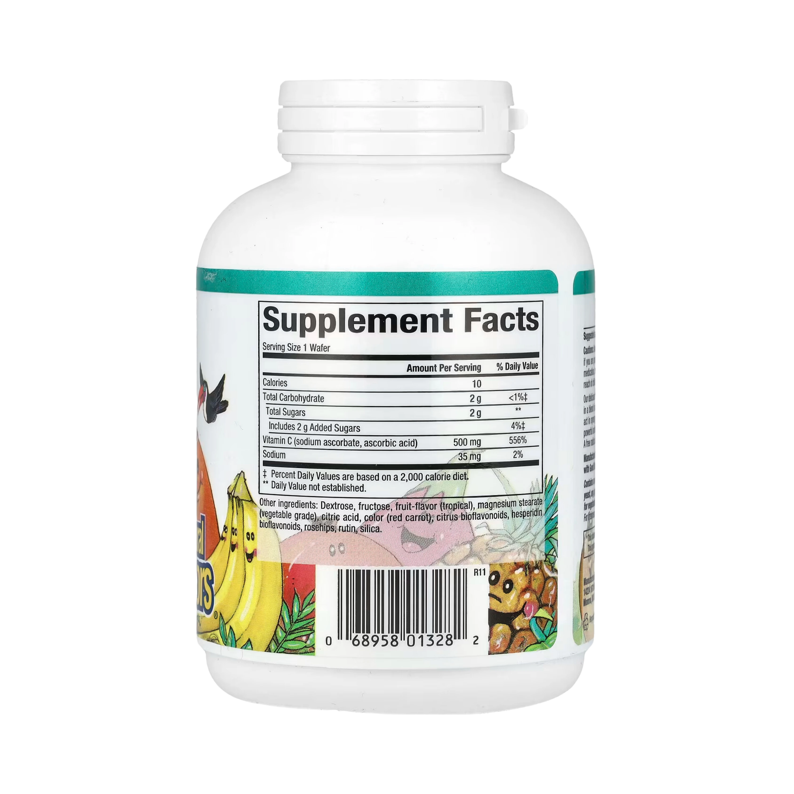 Natural Factors, Fruit-Flavor Chew Vitamin C, Tropical, 500 mg, 90 Chewable Wafers