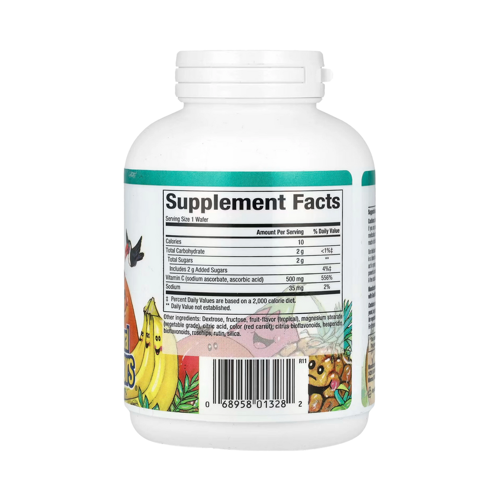 Natural Factors, Fruit-Flavor Chew Vitamin C, Tropical, 500 mg, 90 Chewable Wafers