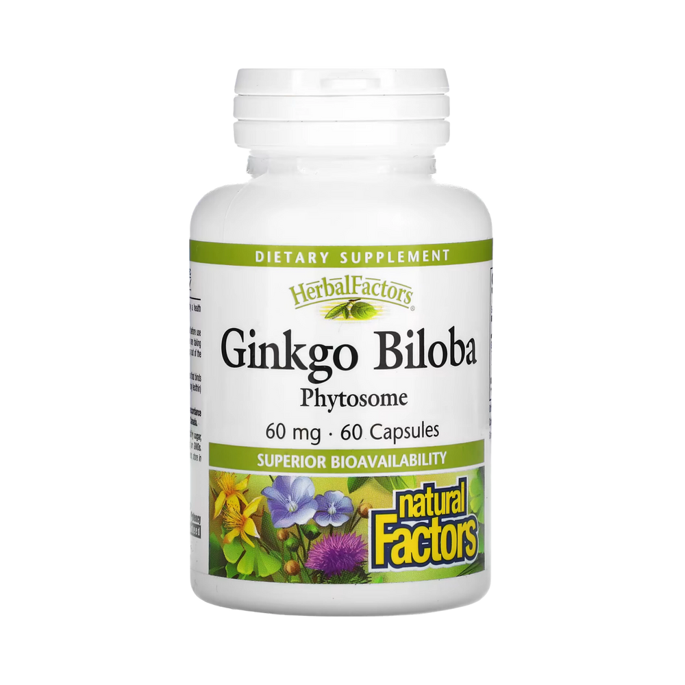Natural Factors, Ginkgo Biloba, Phytosome, 60 Mg, 60 Capsules