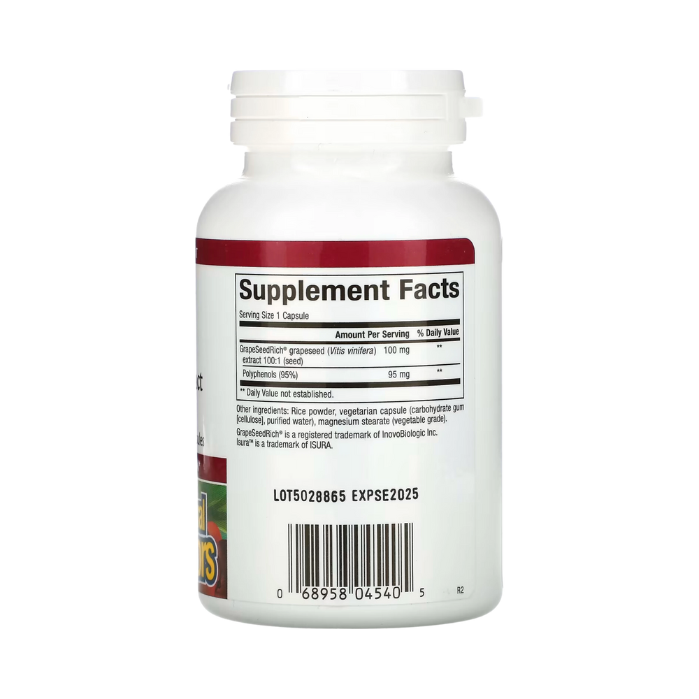 Natural Factors, GrapeSeedRich, Grape Seed Extract, 100 Mg, 120 Vegetarian Capsules