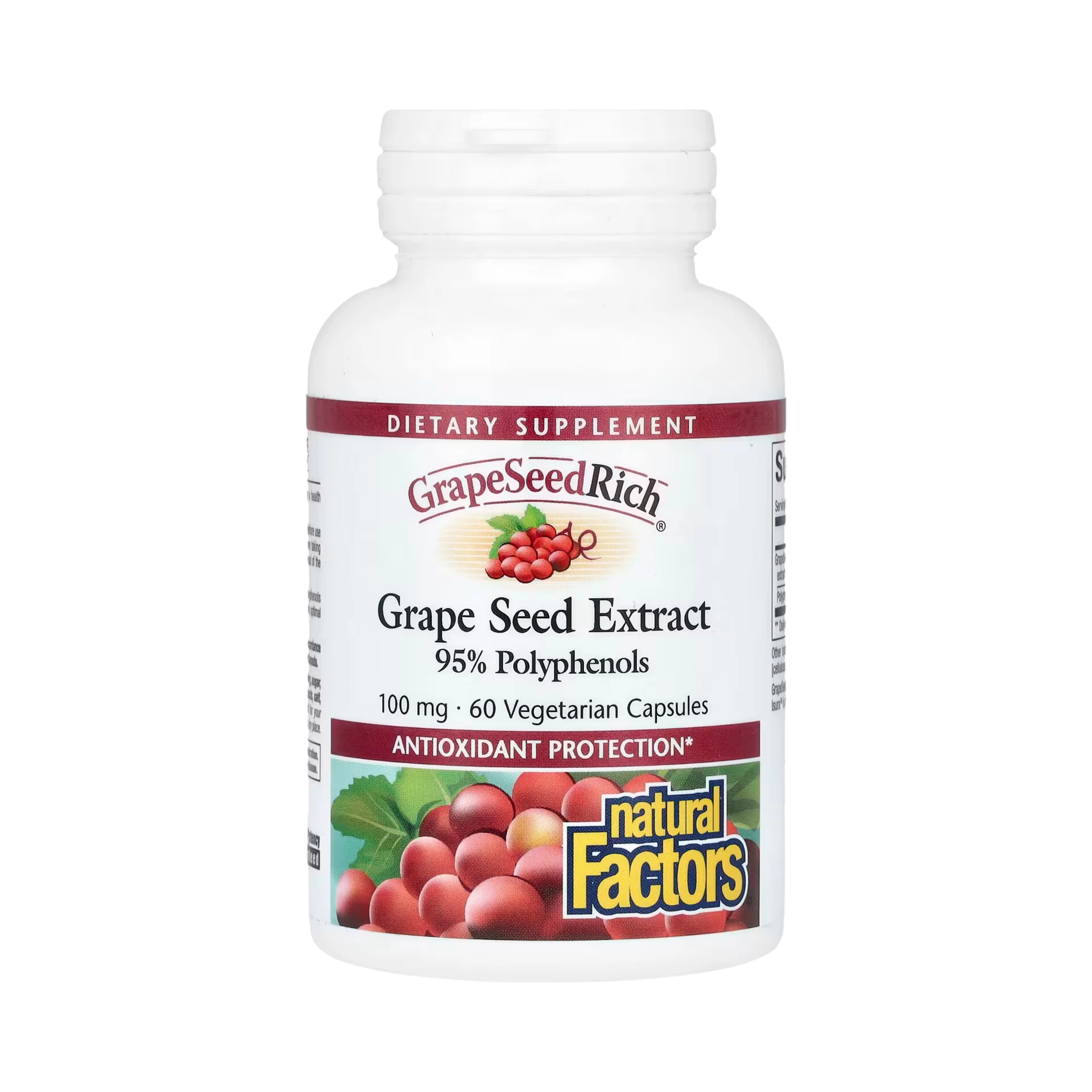 Natural Factors, GrapeSeedRich, Grape Seed Extract, 100 Mg, 60 Vegetarian Capsules