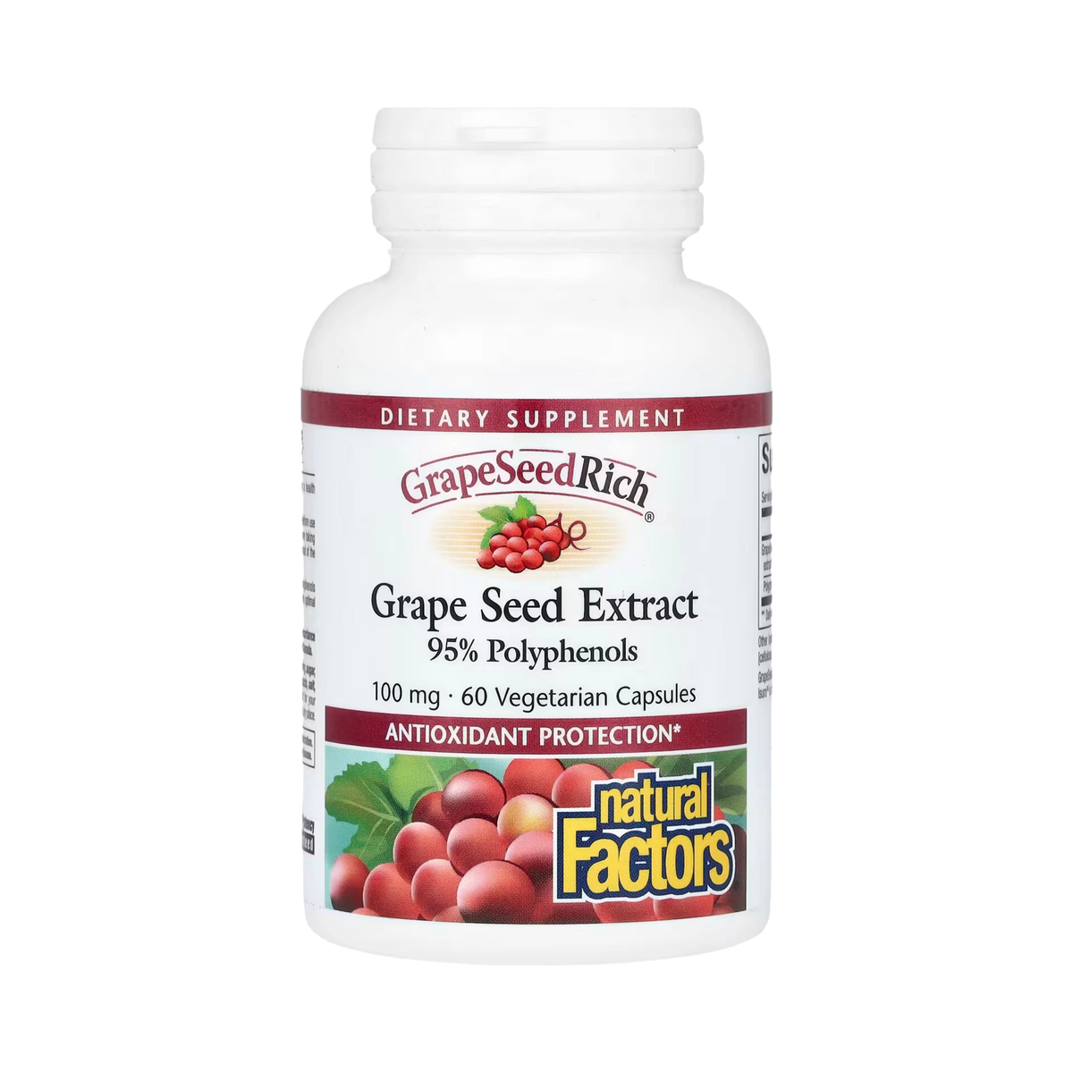 Natural Factors, GrapeSeedRich, Grape Seed Extract, 100 Mg, 60 Vegetarian Capsules