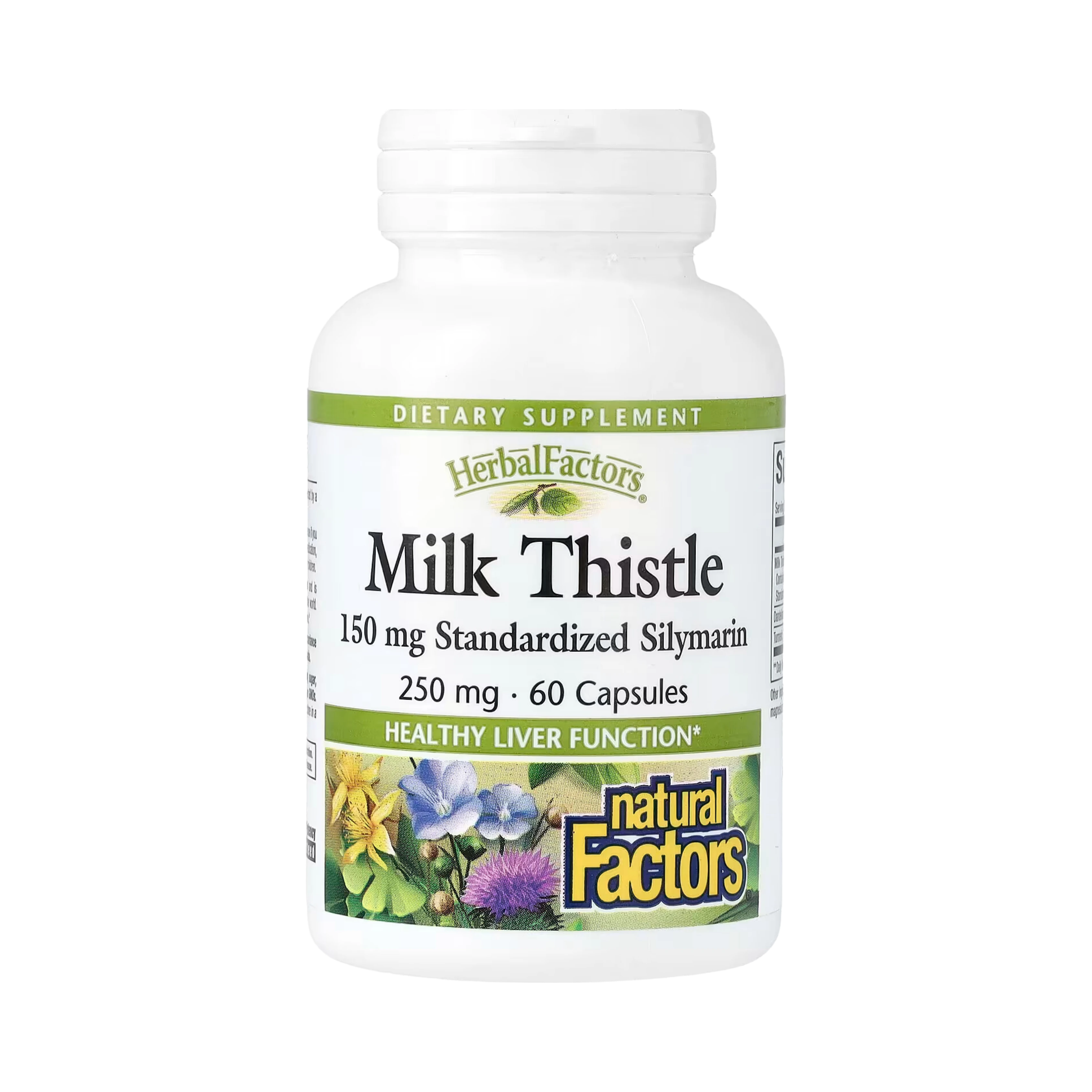 Natural Factors, Herbal Factors, Milk Thistle, 250 Mg, 60 Capsules