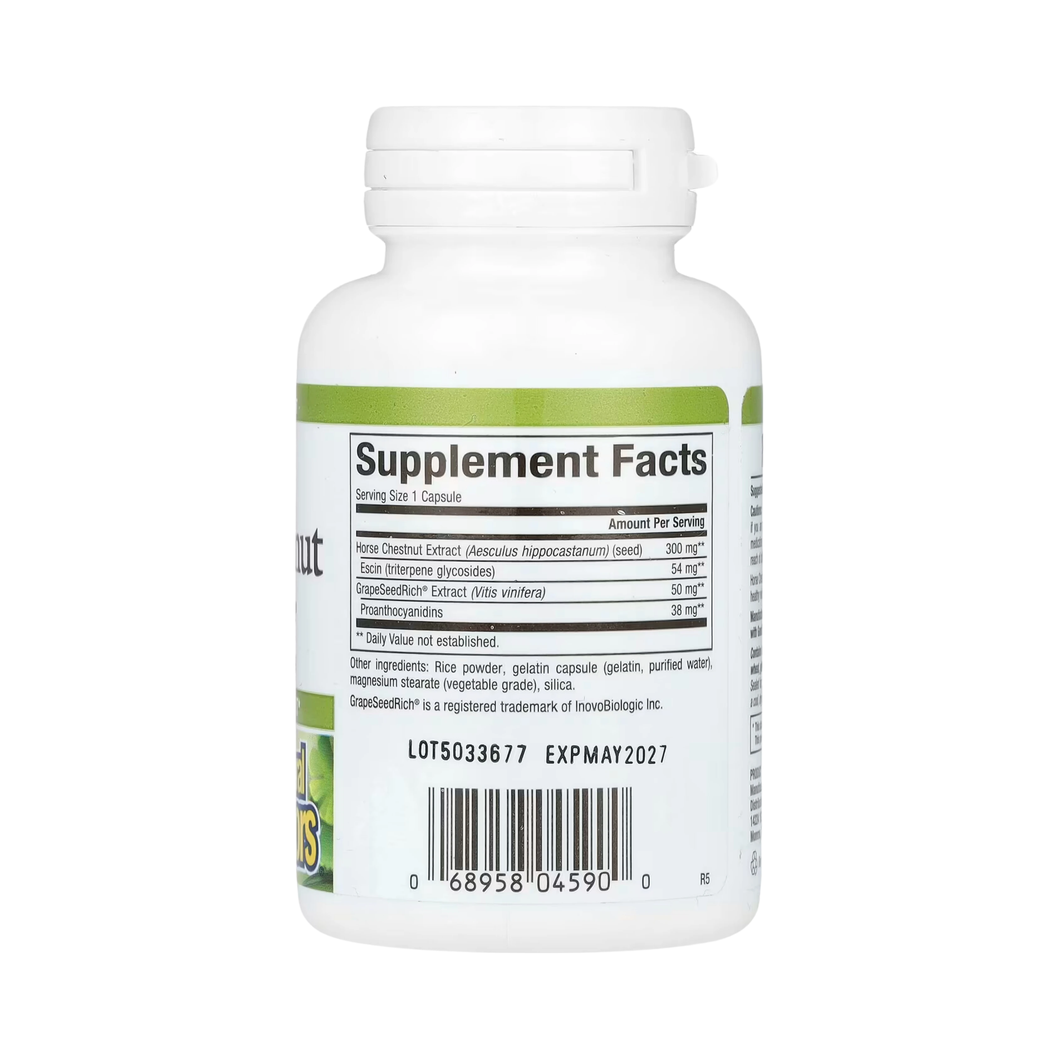 Natural Factors, HerbalFactors, Horse Chestnut with GrapeSeedRich, 350 Mg, 60 Capsules