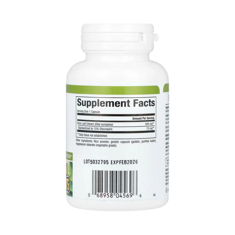 Natural Factors, HerbalFactors, Olive Leaf, 500 Mg, 60 Capsules