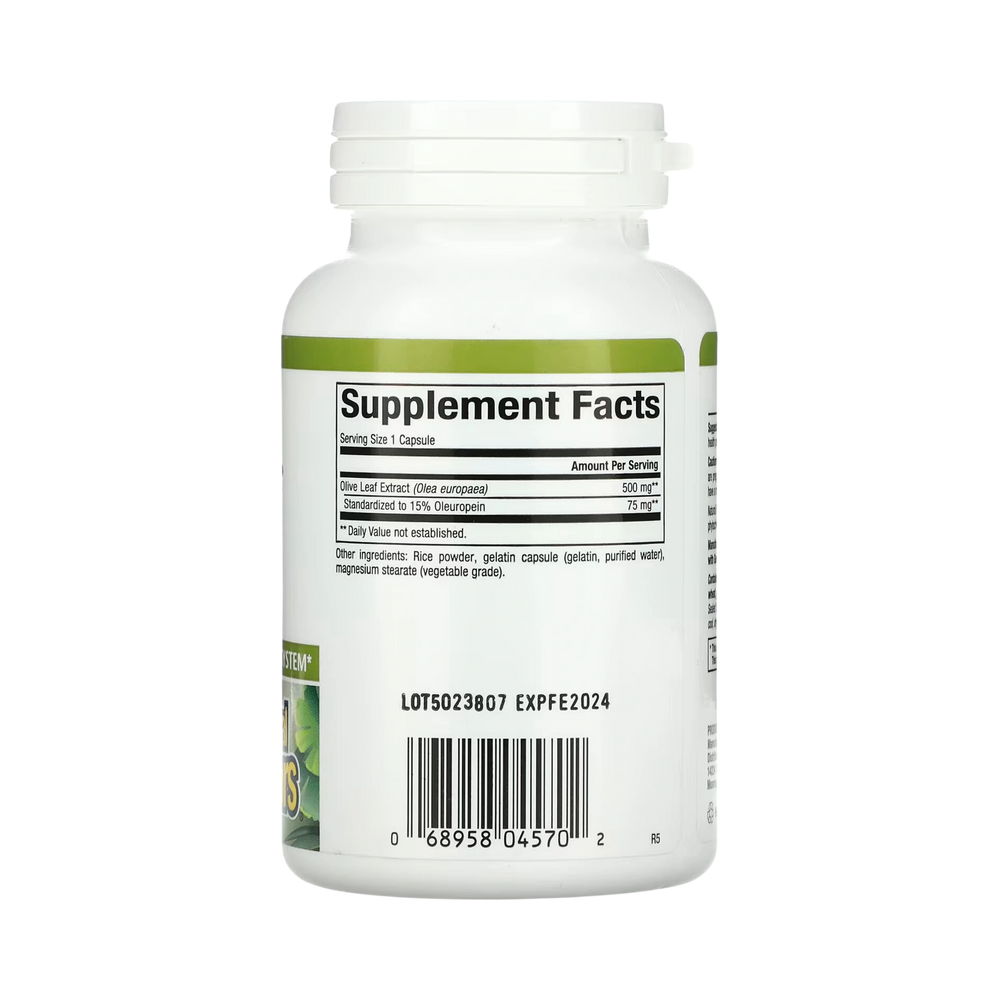 Natural Factors, HerbalFactors, Olive Leaf, 500 Mg, 90 Capsules